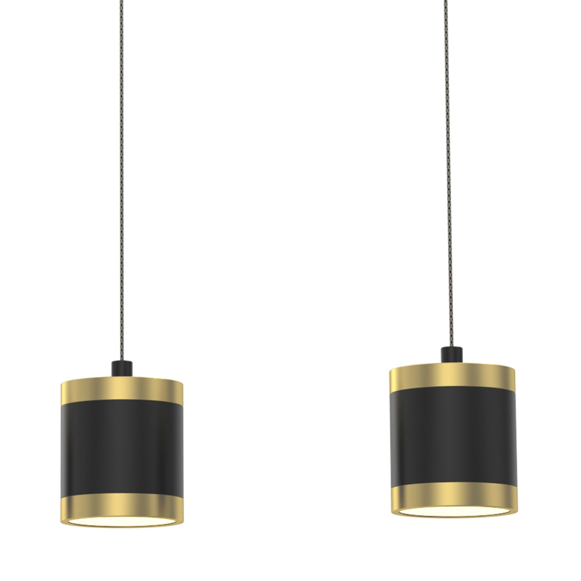 Suspension LED dimmable TOULOUSE noir/doré L80cm