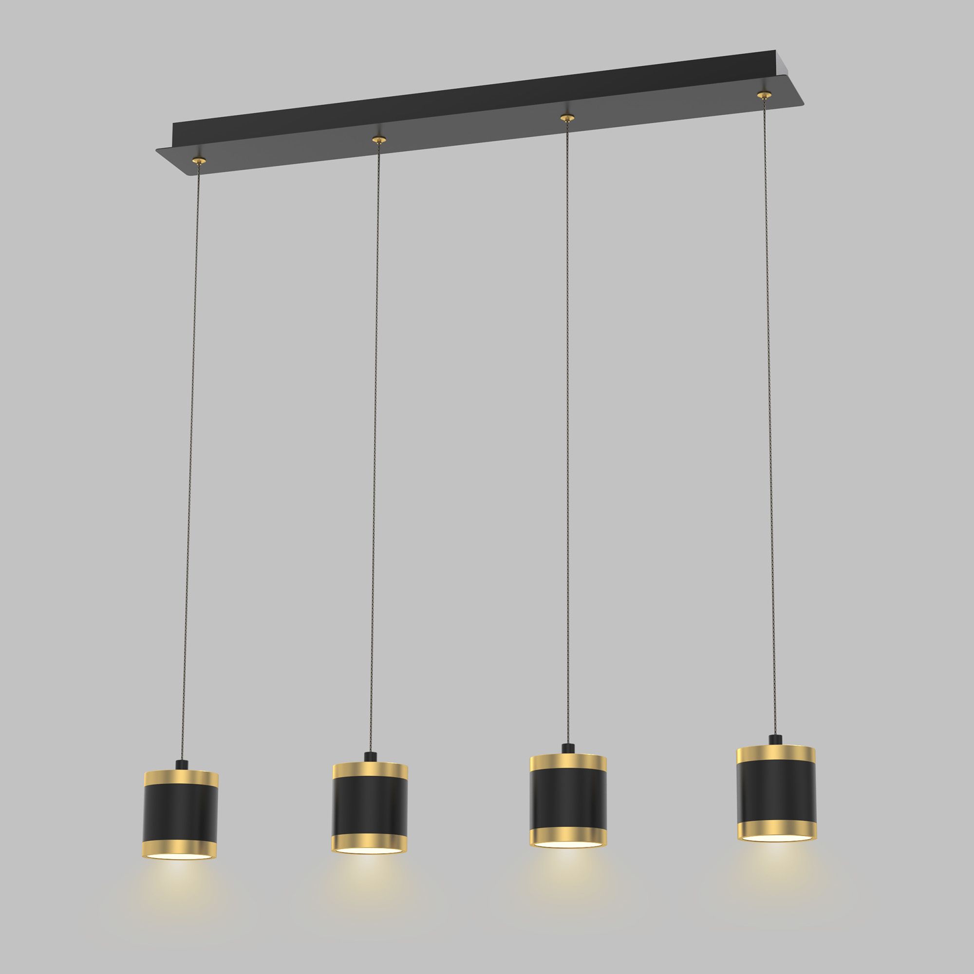 Suspension LED dimmable TOULOUSE noir/doré L80cm