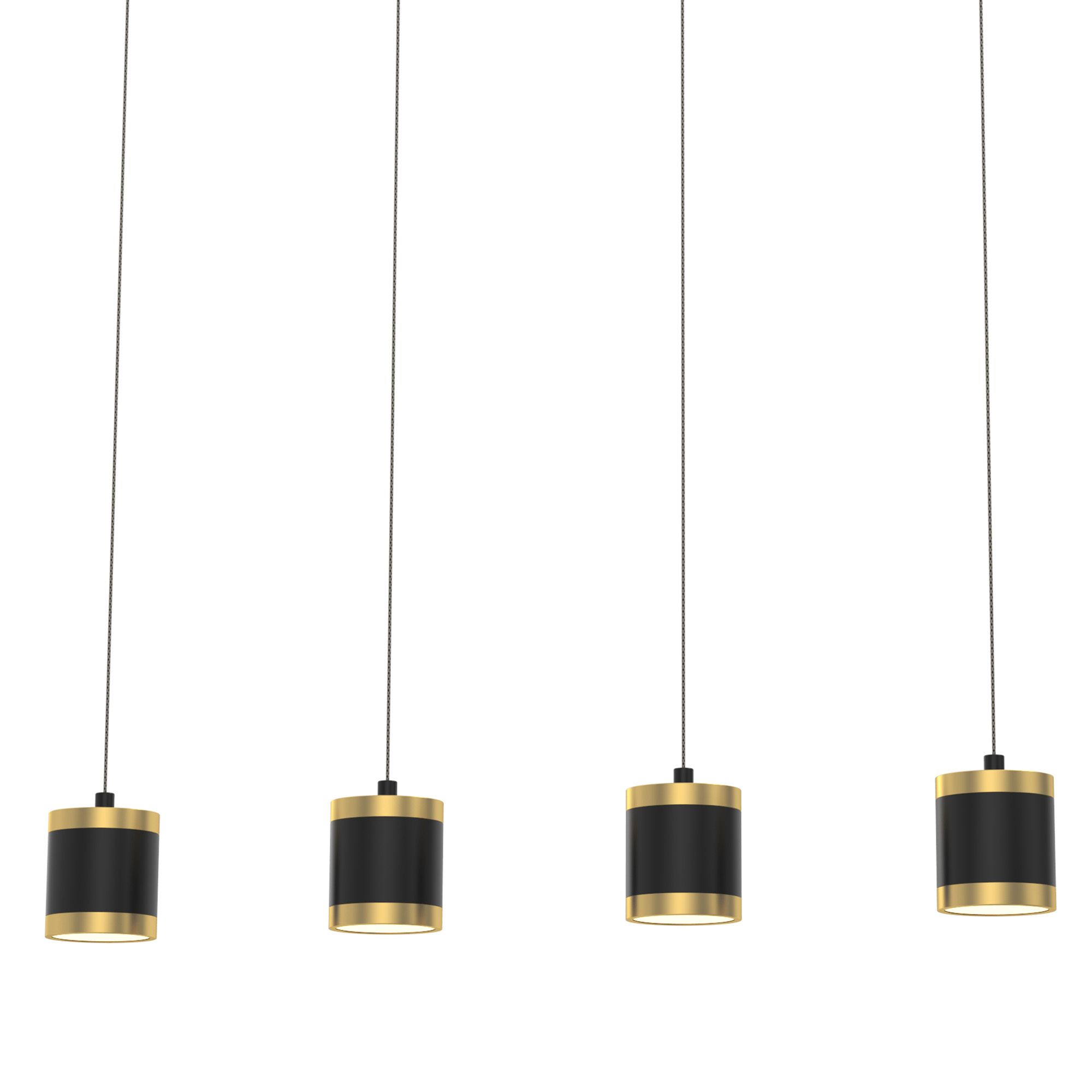 Suspension LED dimmable TOULOUSE noir/doré L80cm