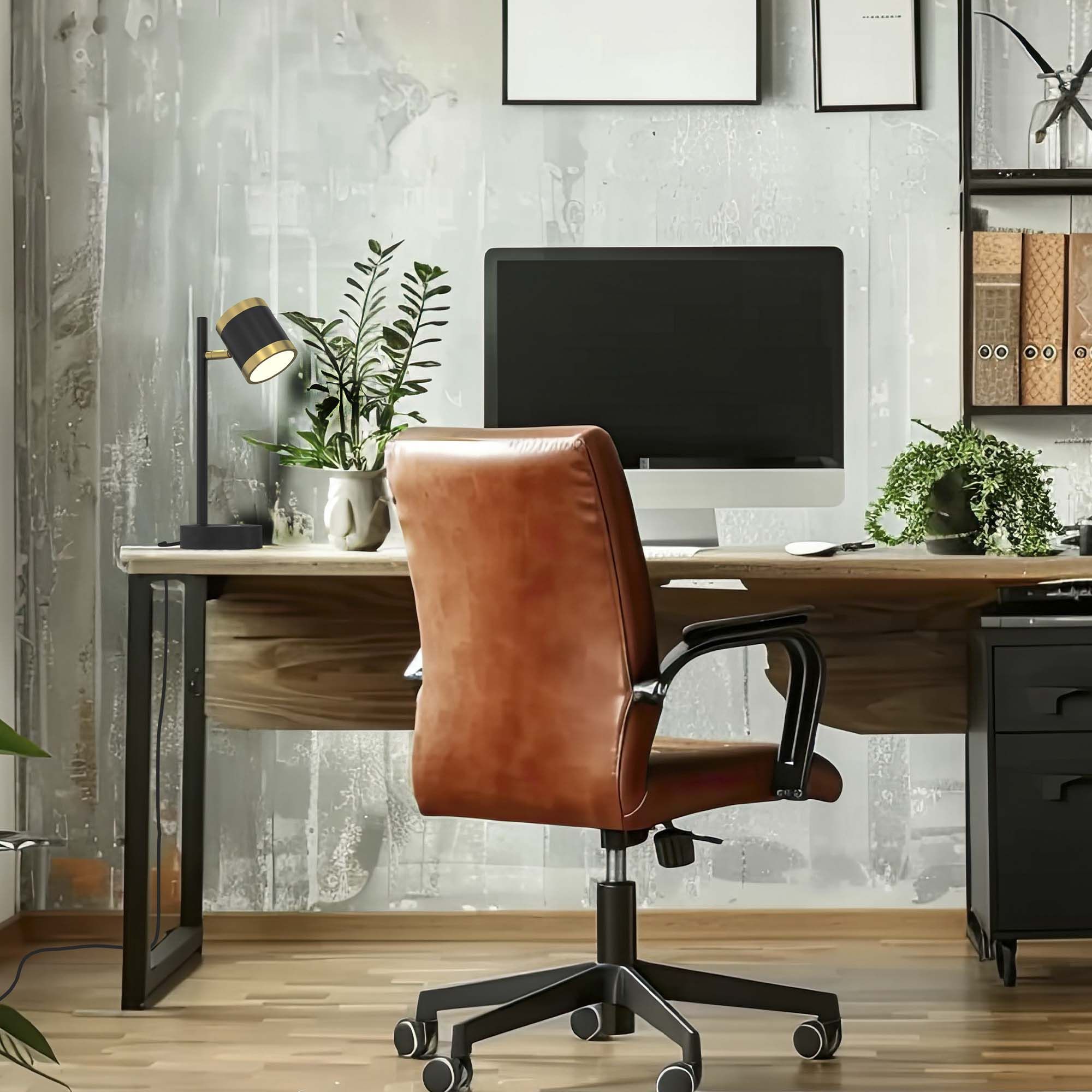 Lampe LED dimmable TOULOUSE noir/doré H35cm