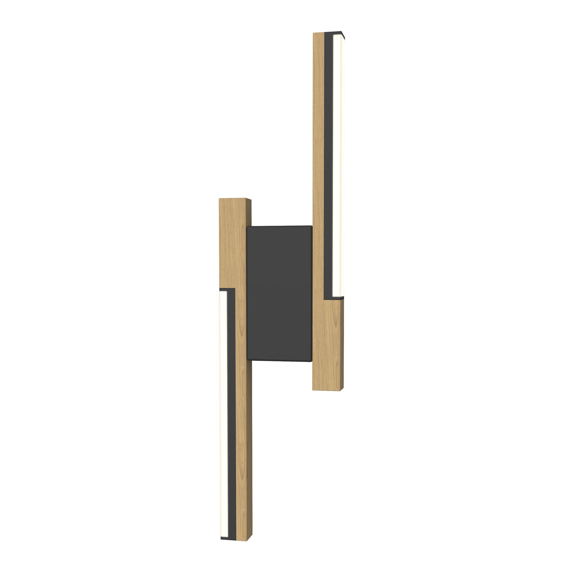 Applique LED dimmable PALERMO noir/ bois H44,6cm