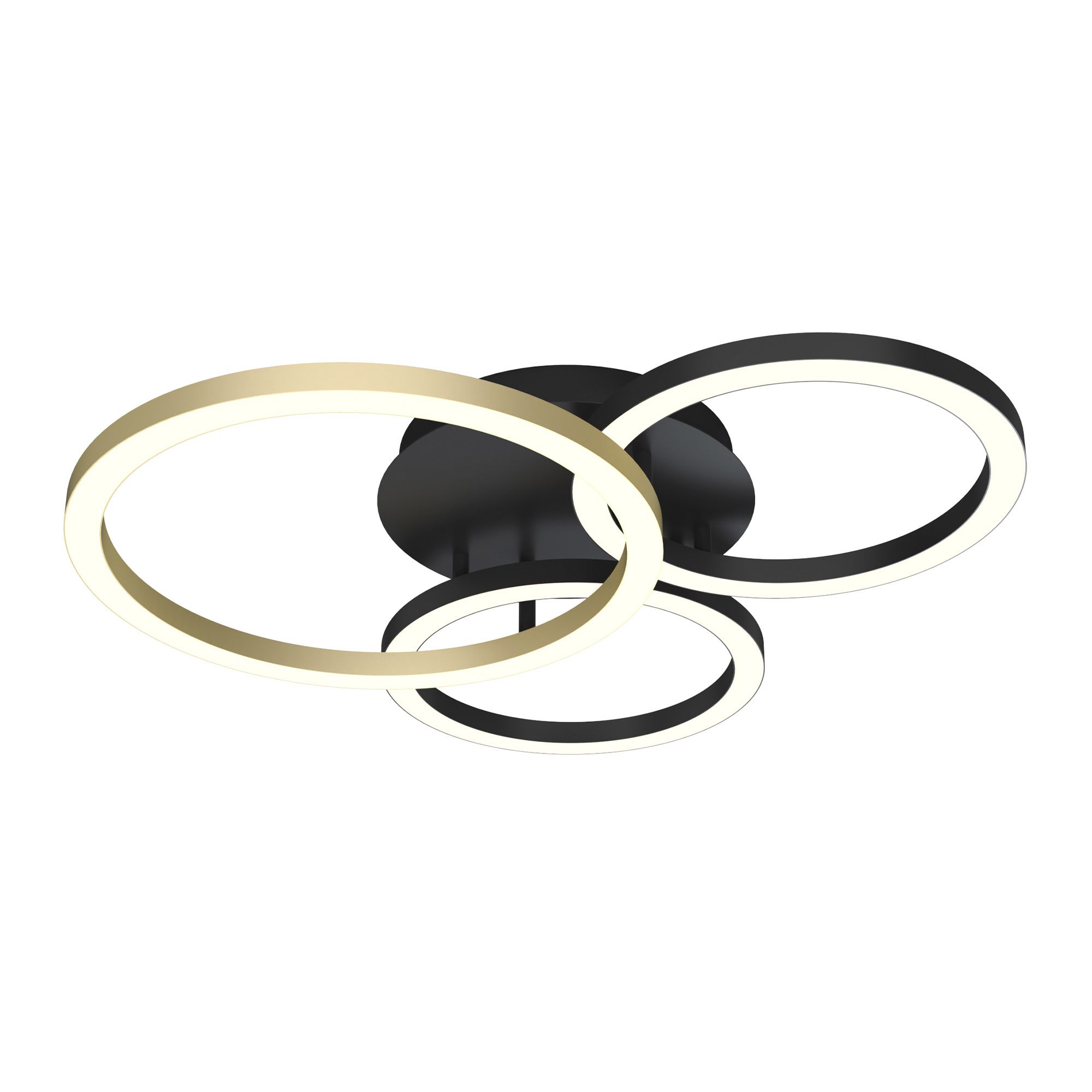 Plafonnier LED dimmable BAYEUX noir/doré Ø63,5cm
