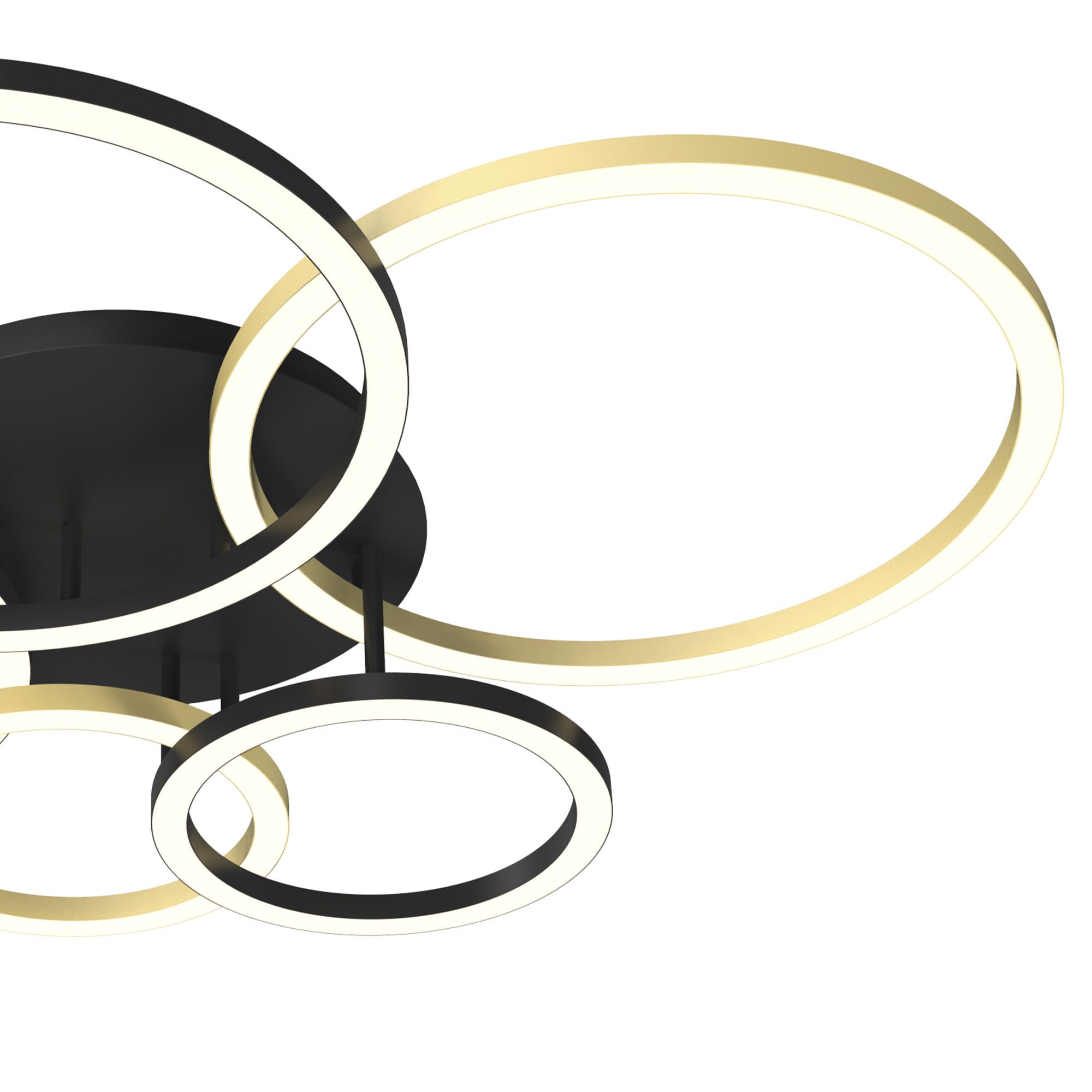 Plafonnier LED dimmable BAYEUX noir/doré Ø109cm