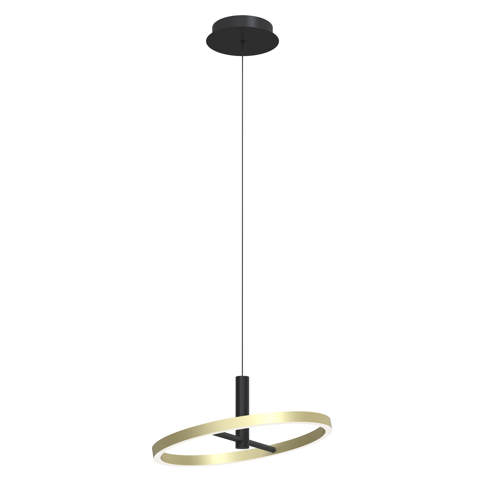 Suspension  LED dimmable BREST noir/doré Ø42cm