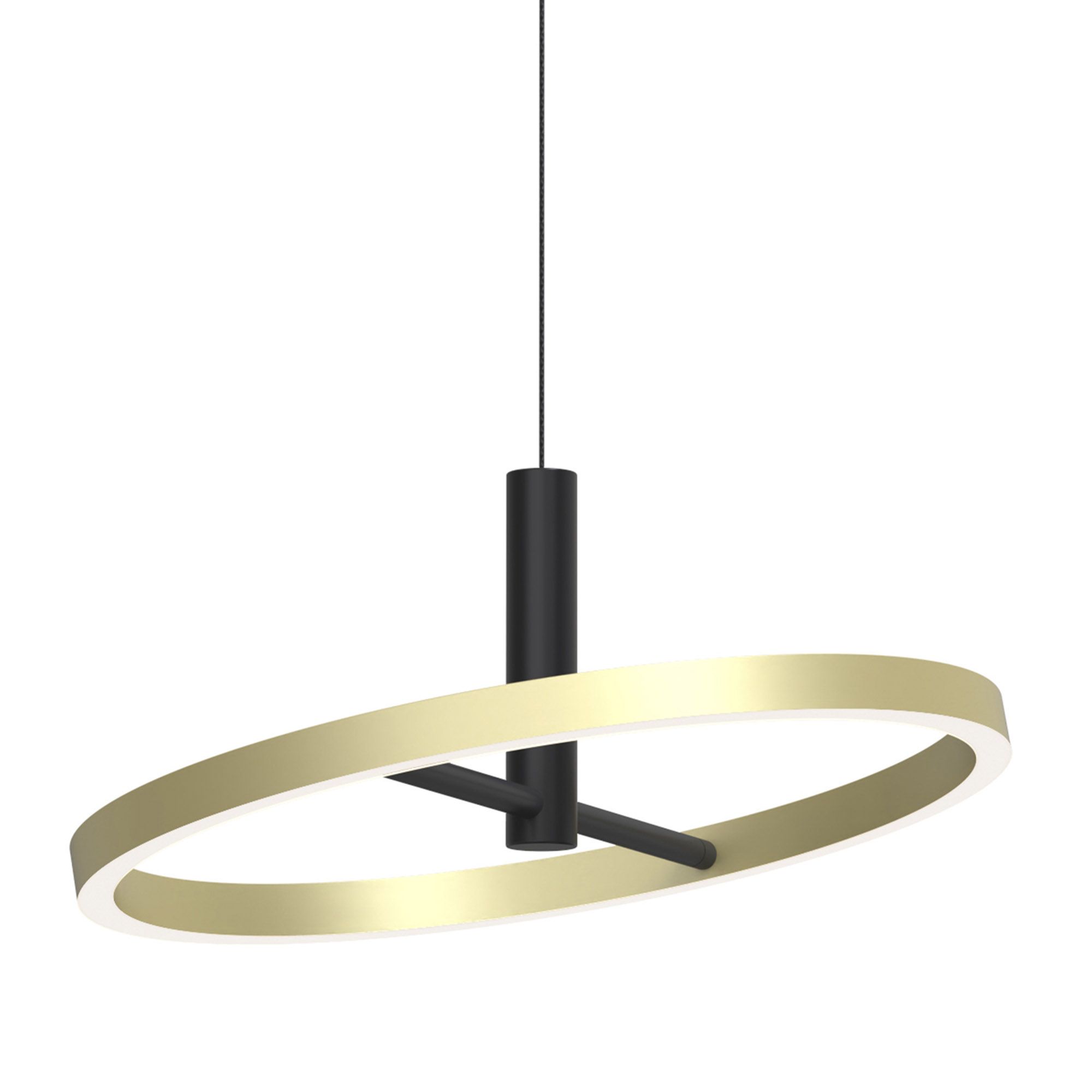 Suspension  LED dimmable BREST noir/doré Ø42cm