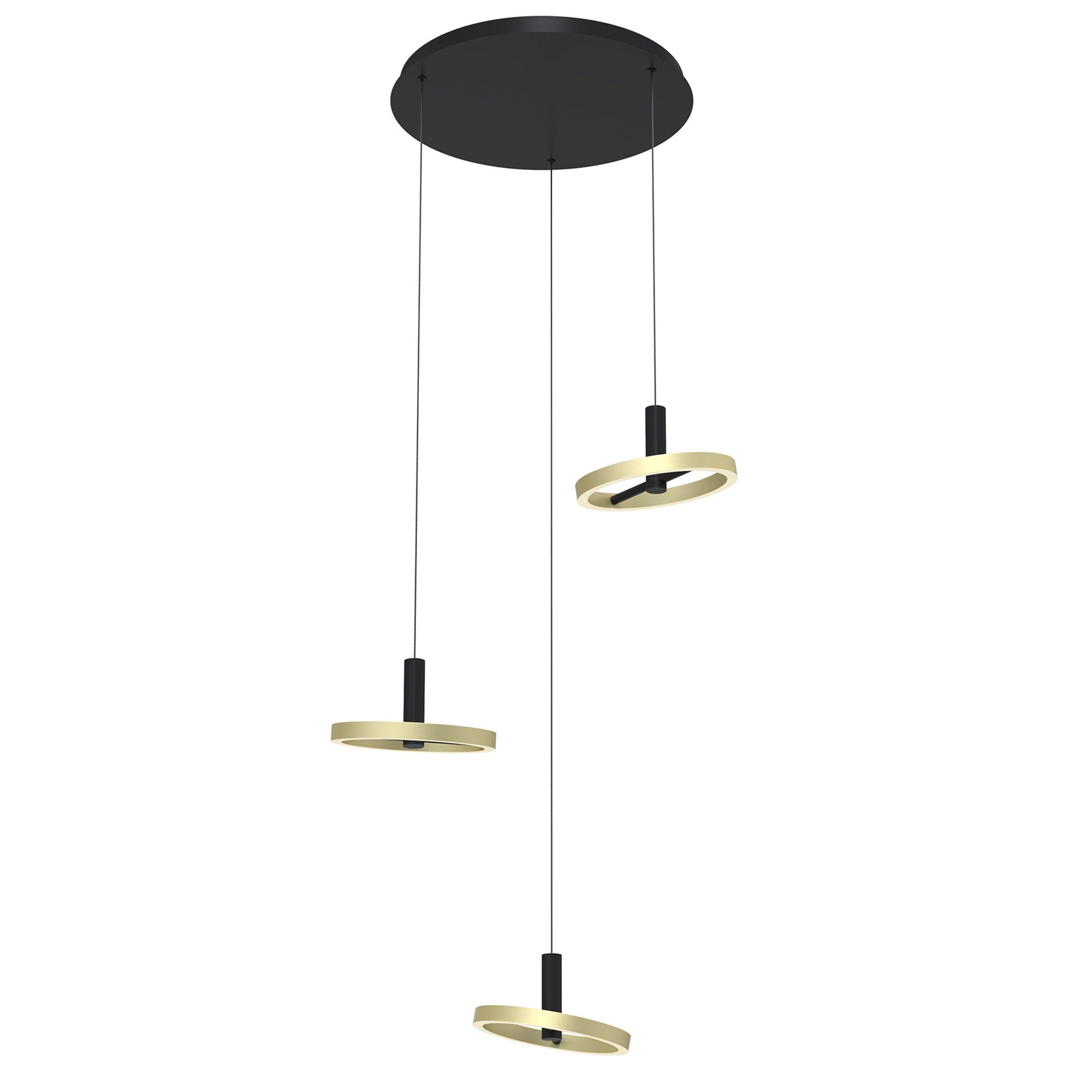 Suspension  LED dimmable BREST noir/doré Ø70cm