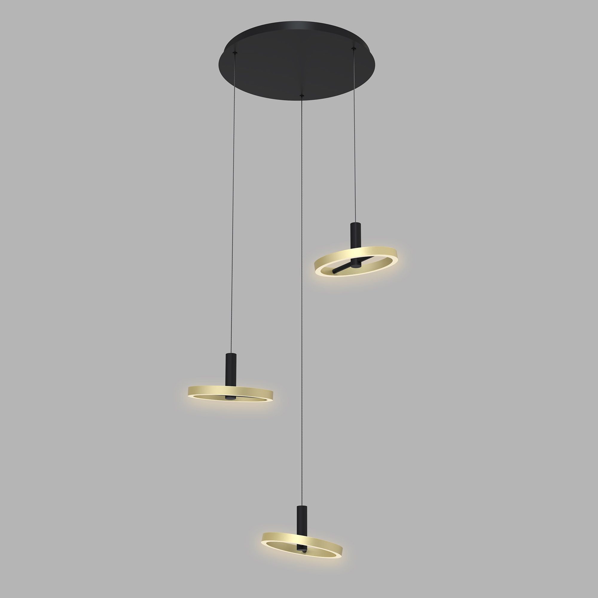 Suspension  LED dimmable BREST noir/doré Ø70cm