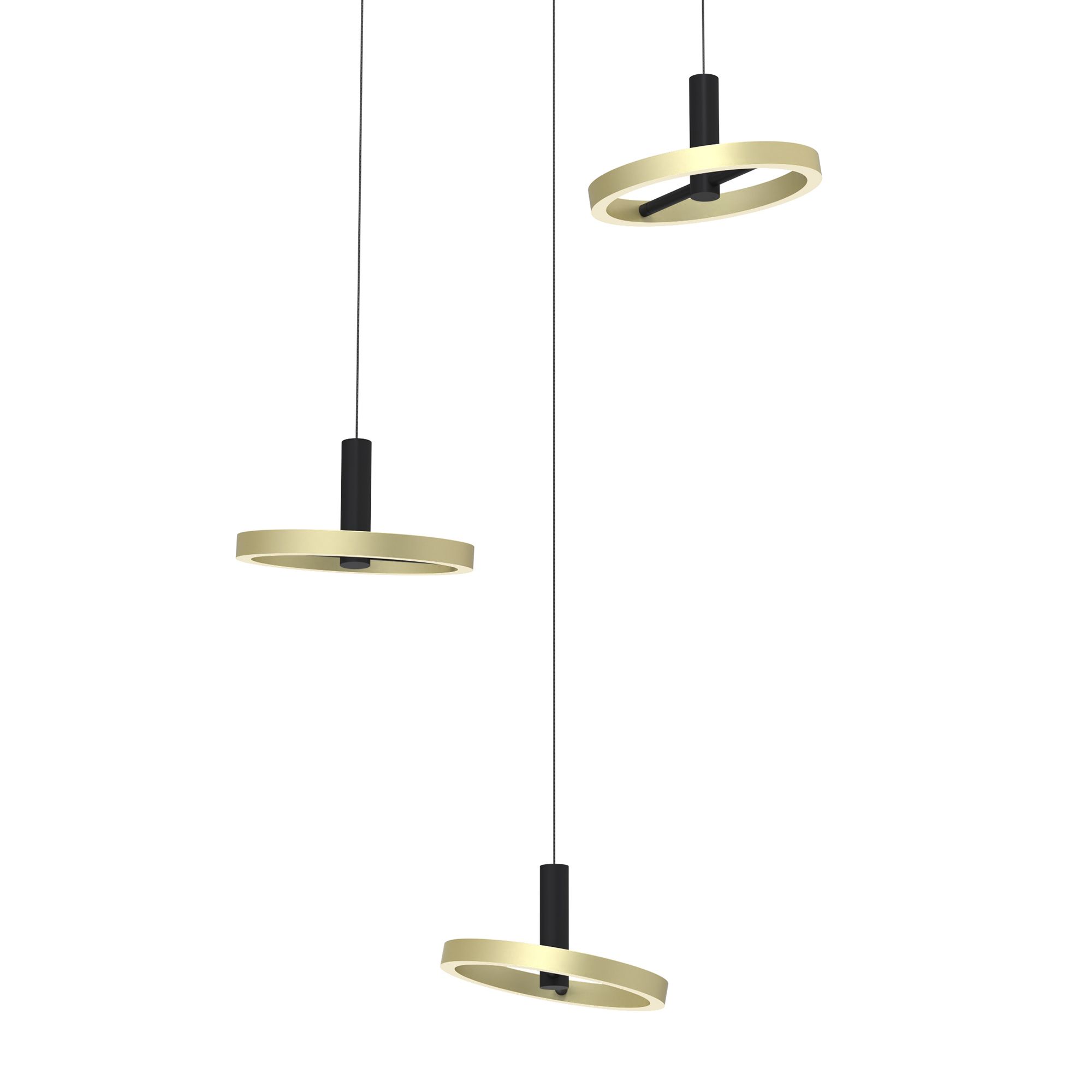 Suspension  LED dimmable BREST noir/doré Ø70cm