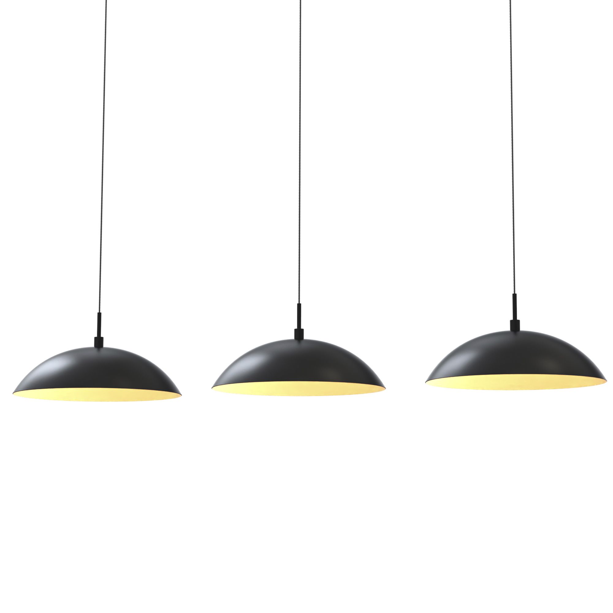 Suspension LED dimmable ROSCOFF noir /doré L90cm
