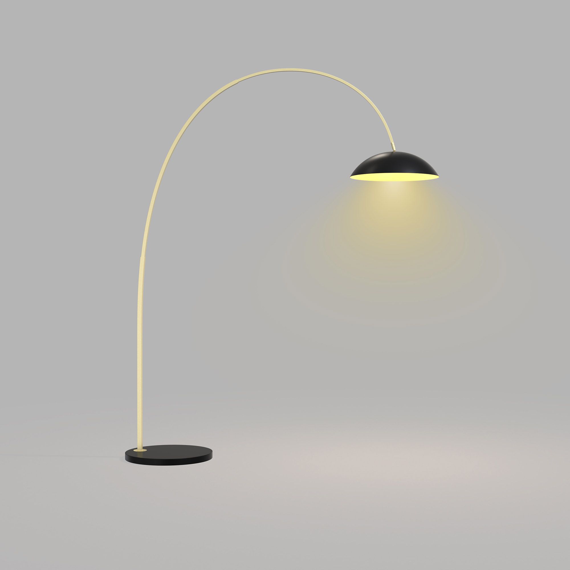 Lampadaire LED dimmable ROSCOFF noir/doré H180cm