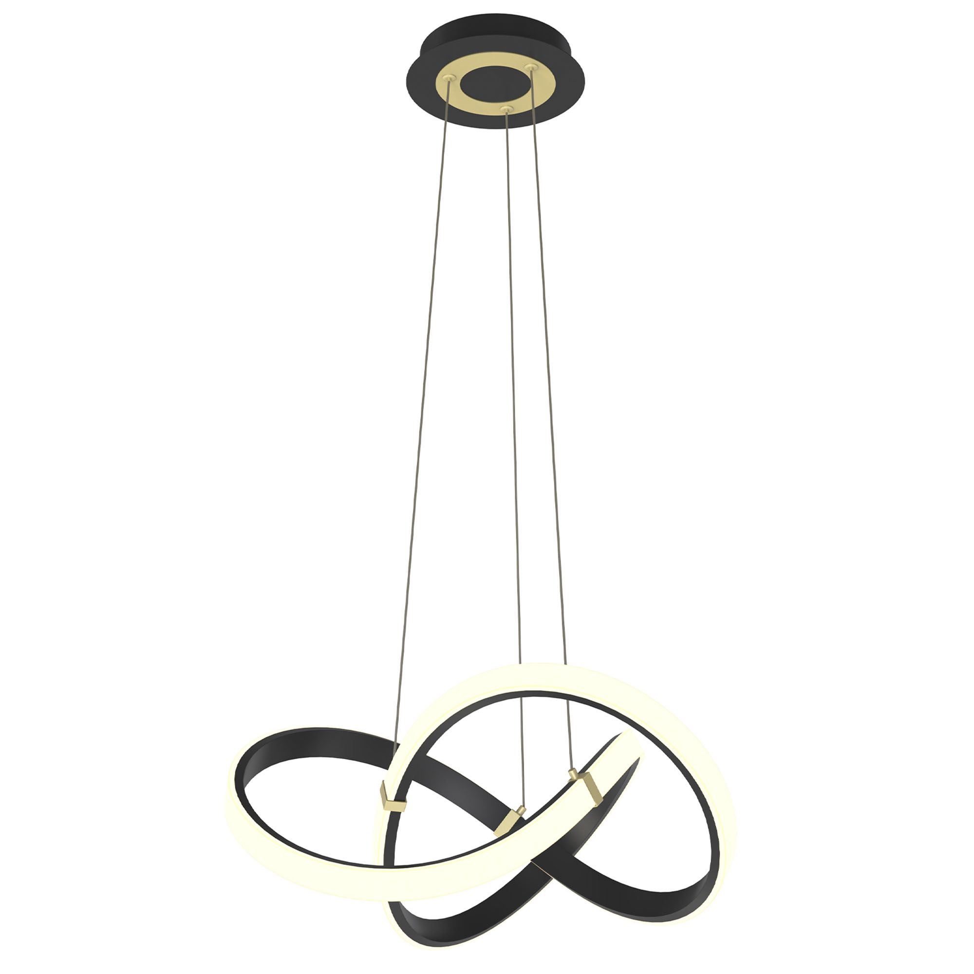 Suspension LED dimmable INDIGO noir/doré Ø55cm