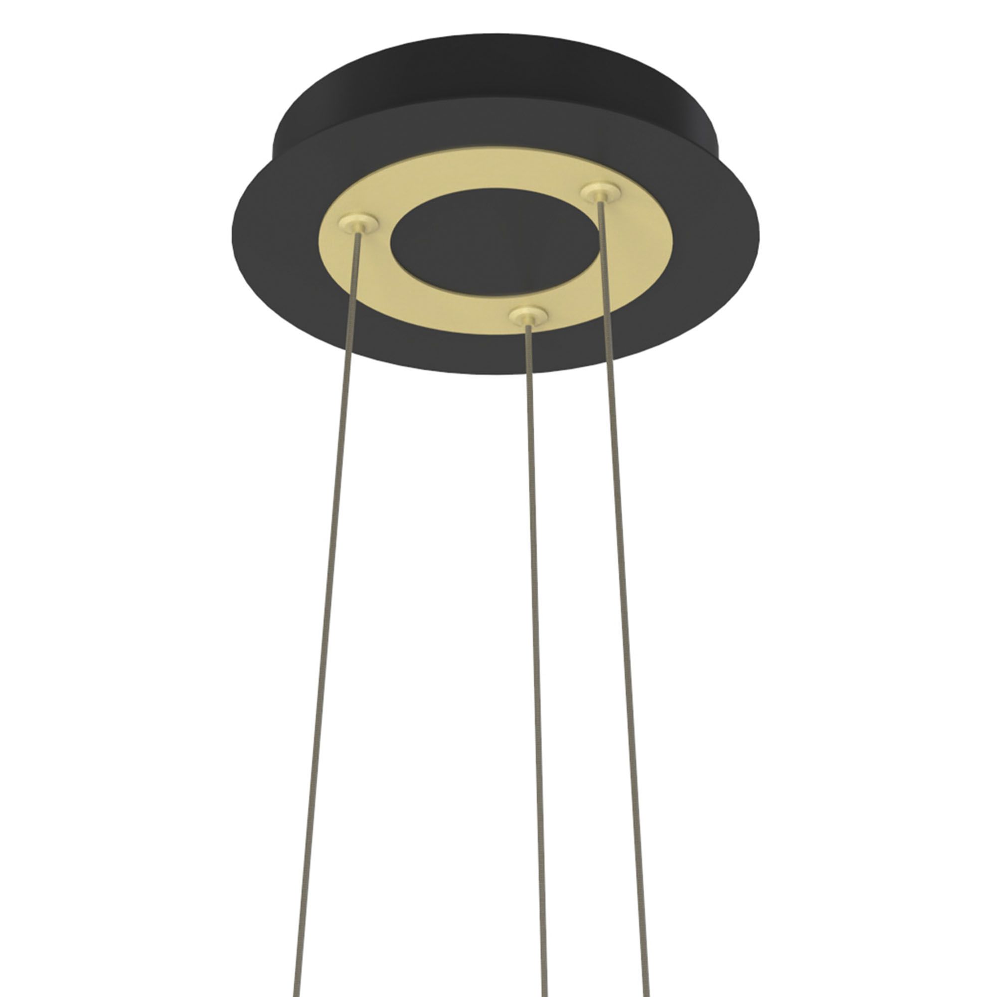 Suspension LED dimmable INDIGO noir/doré Ø55cm