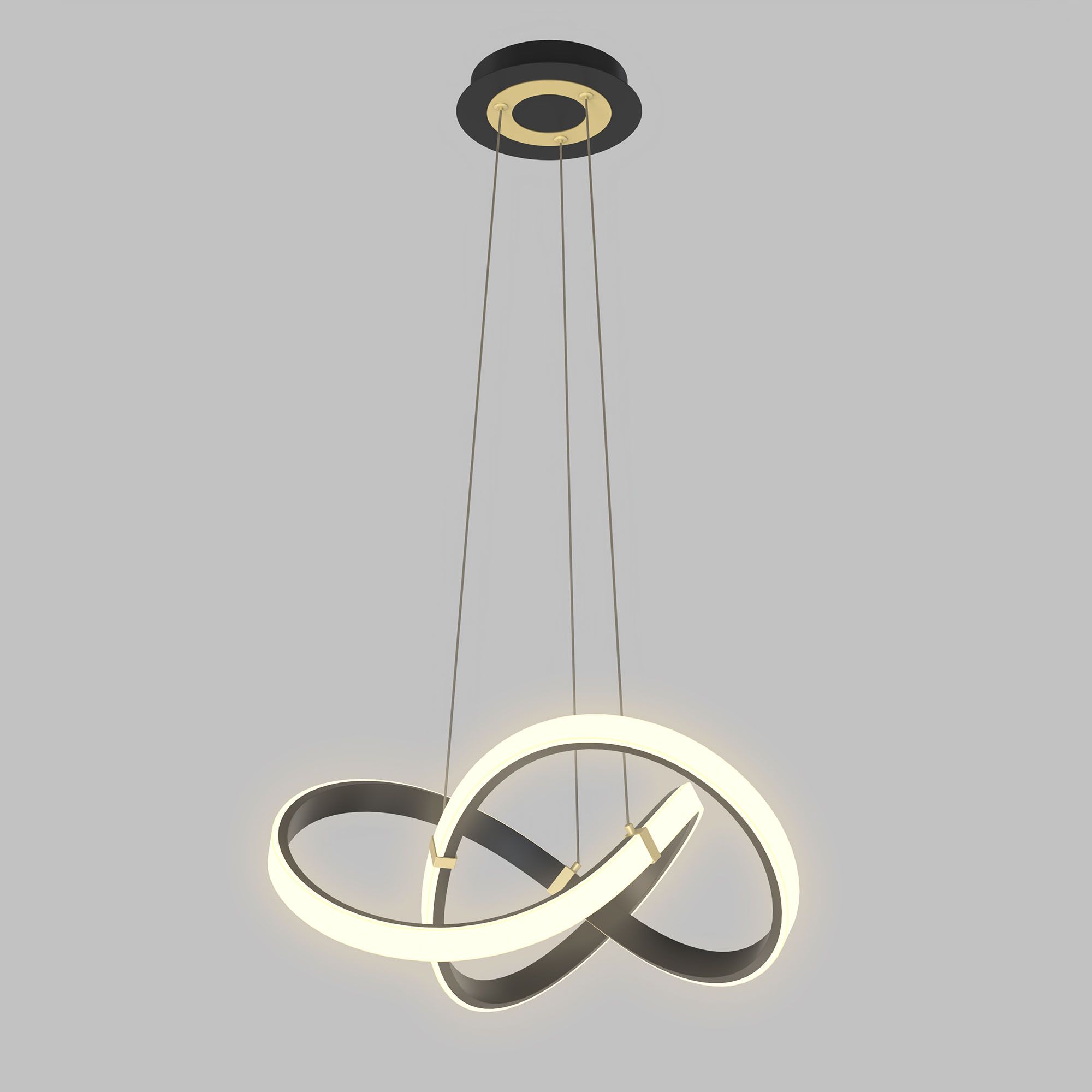 Suspension LED dimmable INDIGO noir/doré Ø55cm