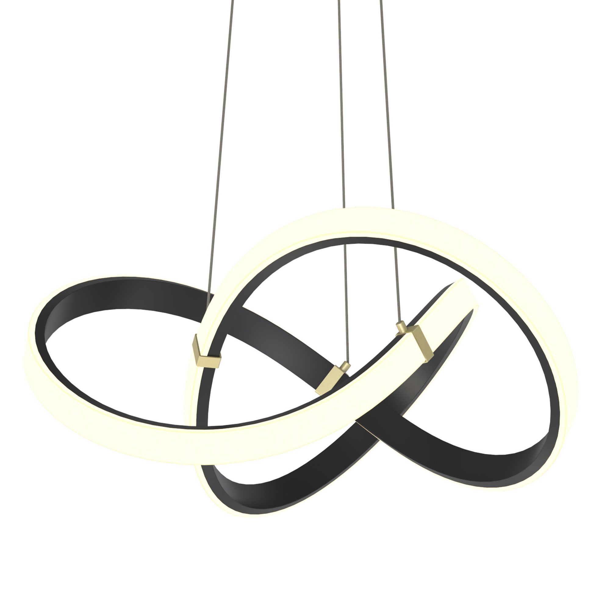 Suspension LED dimmable INDIGO noir/doré Ø55cm