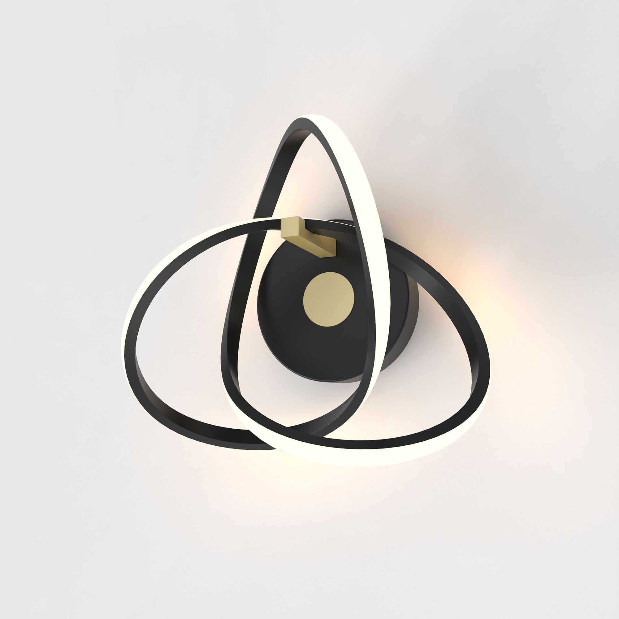 Applique LED dimmable INDIGO noir/doré Ø29cm