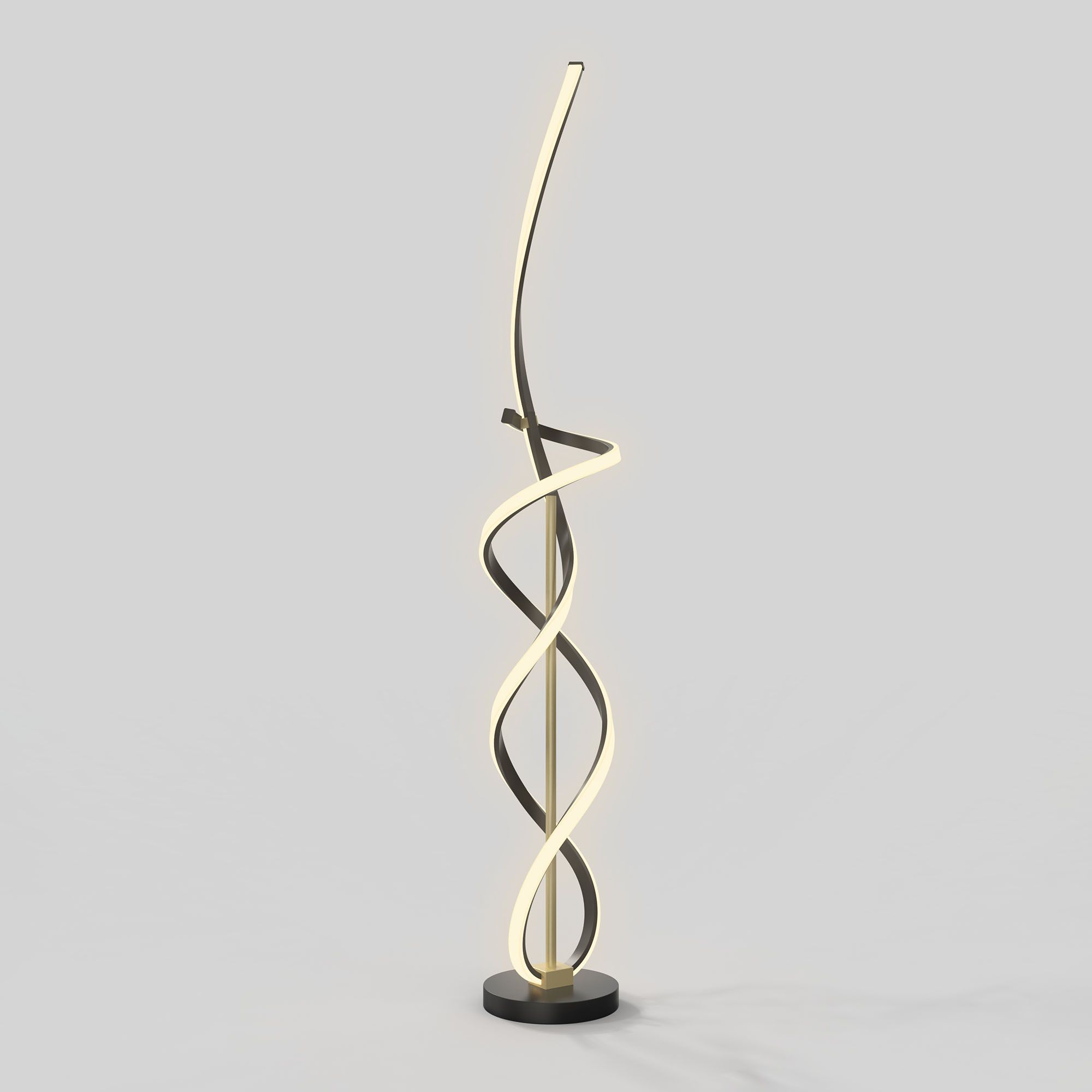 Lampadaire LED dimmable INDIGO noir/doré H140cm