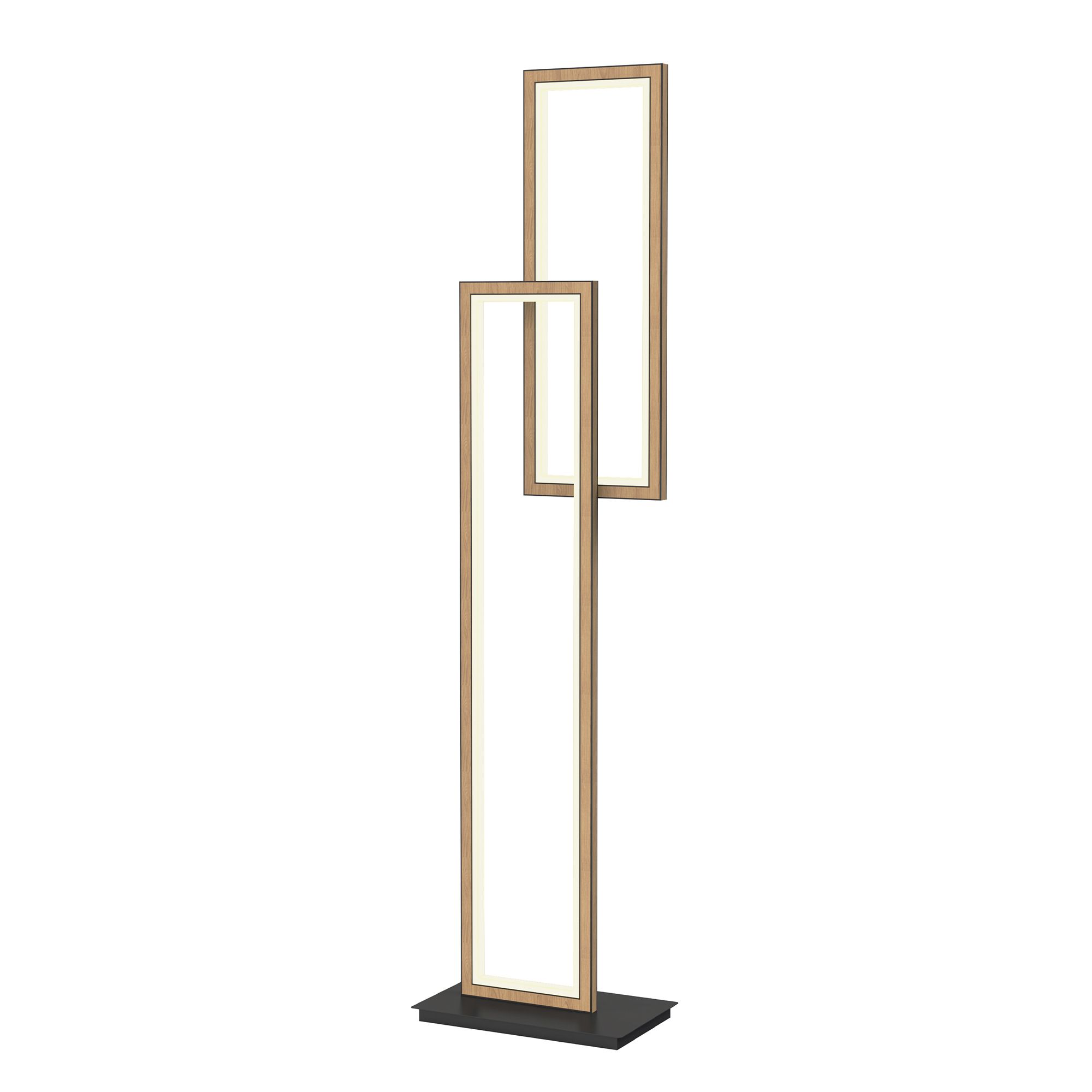 Lampadaire LED dimmable PESCARA noir/bois H155cm
