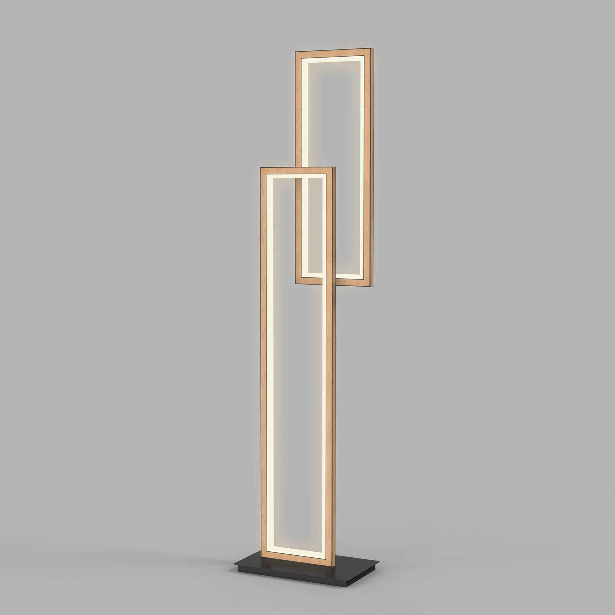 Lampadaire LED dimmable PESCARA noir/bois H155cm