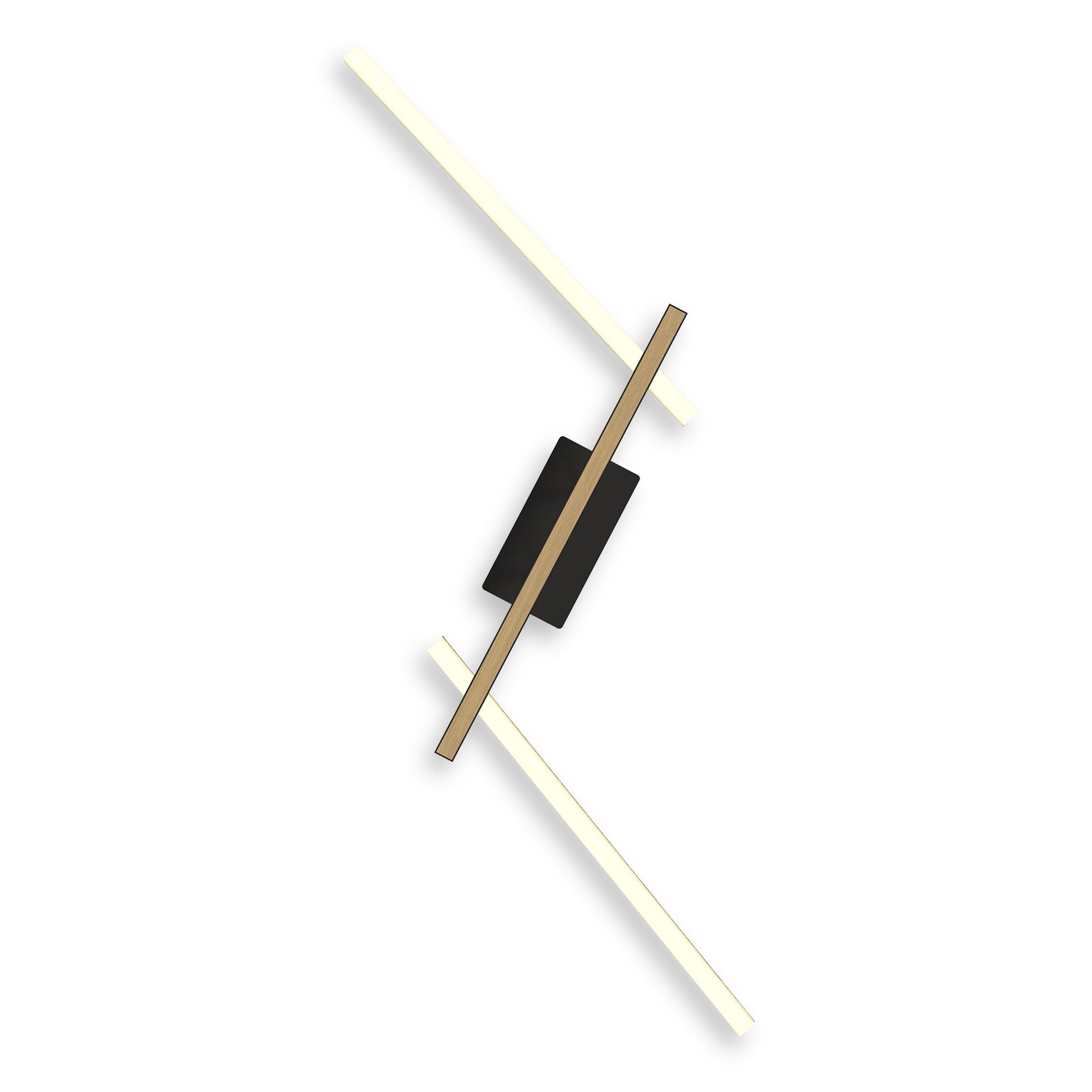 Applique LED dimmable RIMINI noir/ bois P11cm