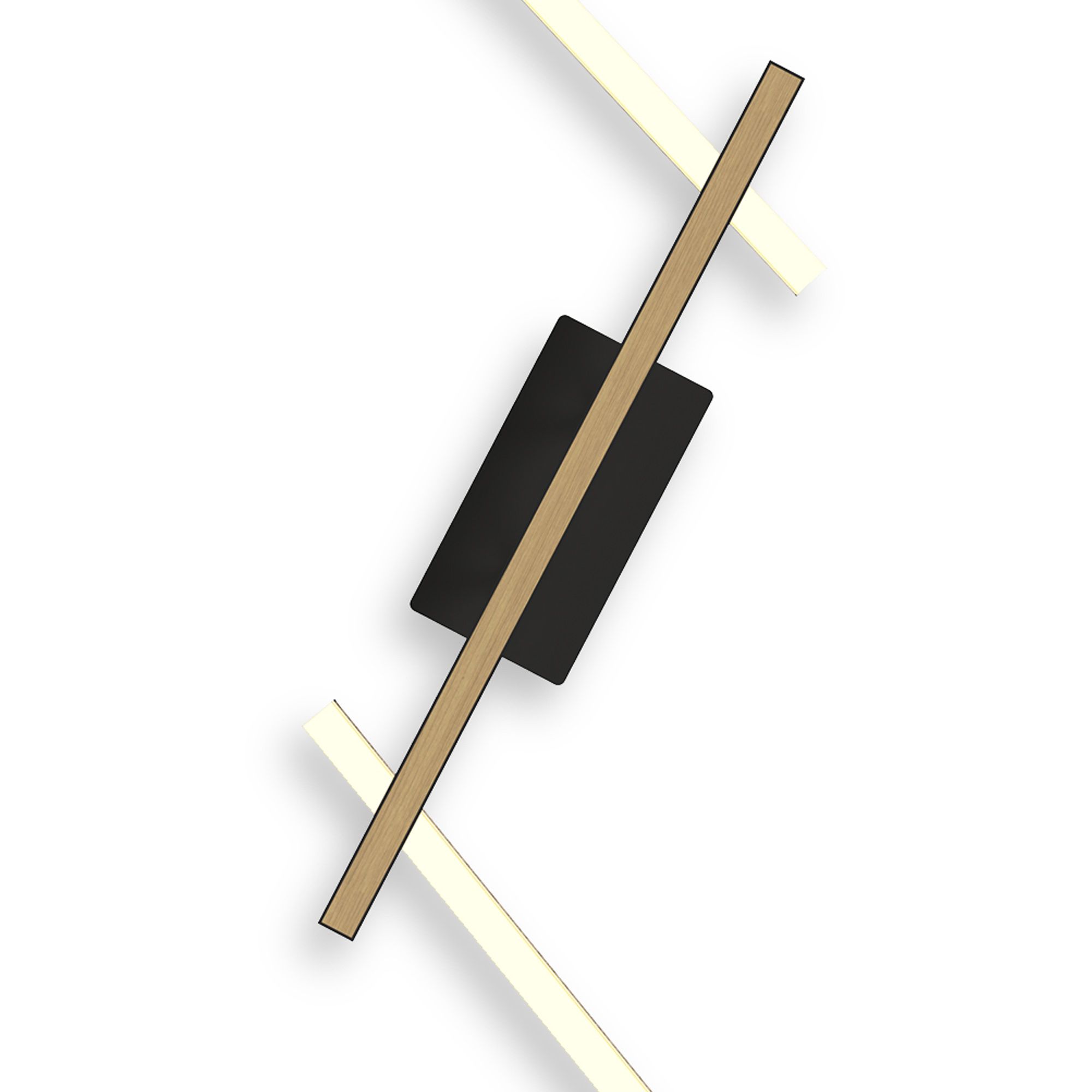 Applique LED dimmable RIMINI noir/ bois P11cm