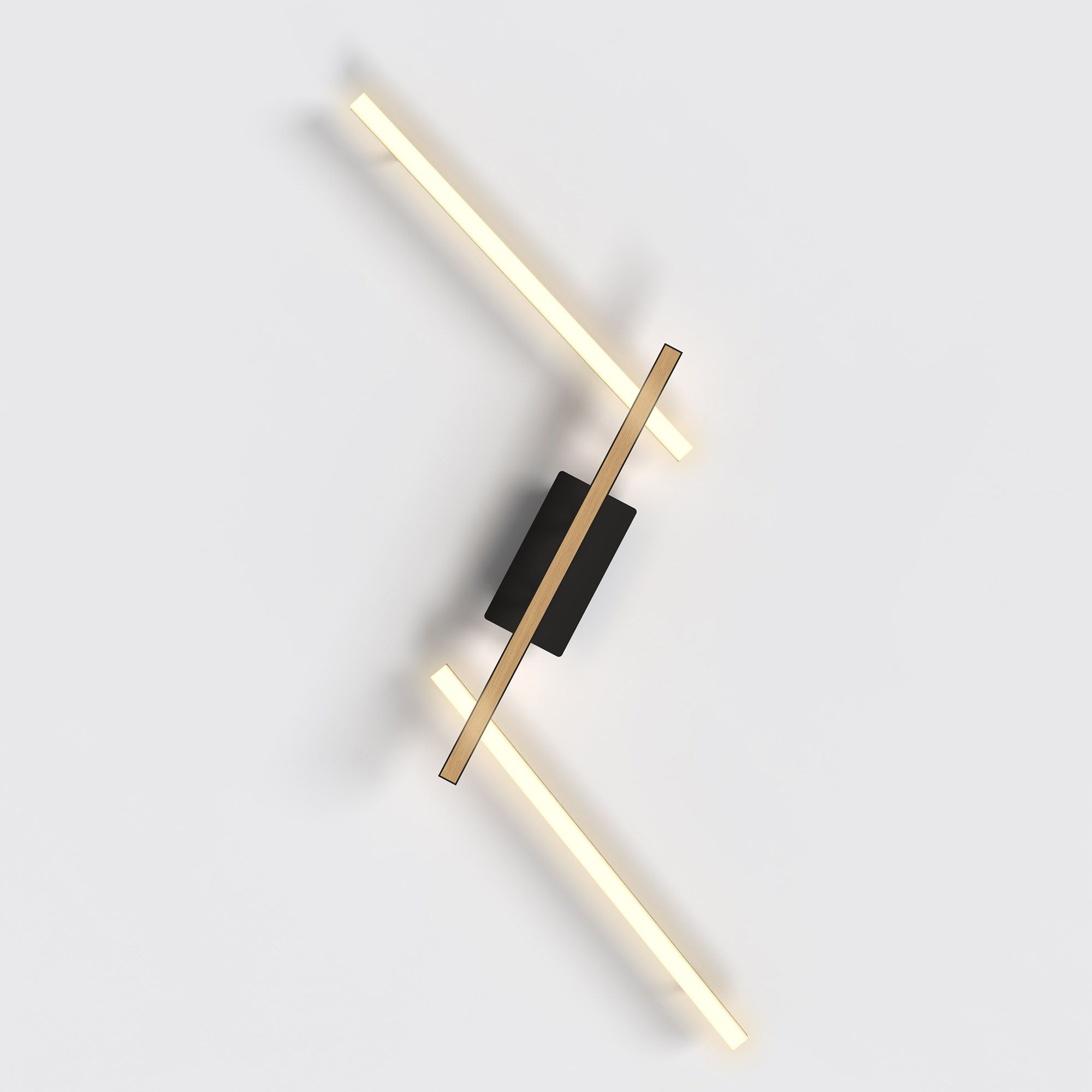 Applique LED dimmable RIMINI noir/ bois P11cm