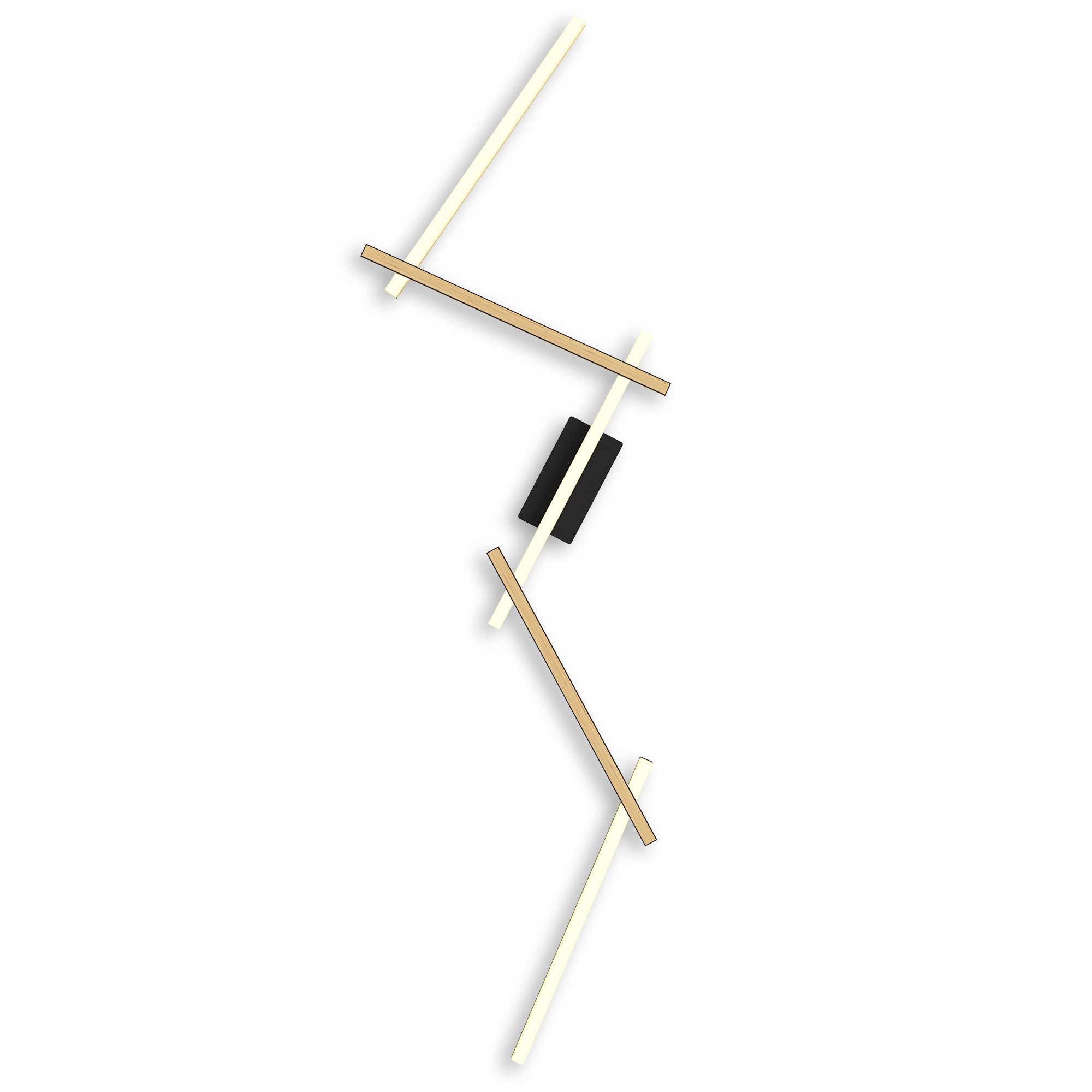 Applique LED dimmable RIMINI noir/bois L220cm