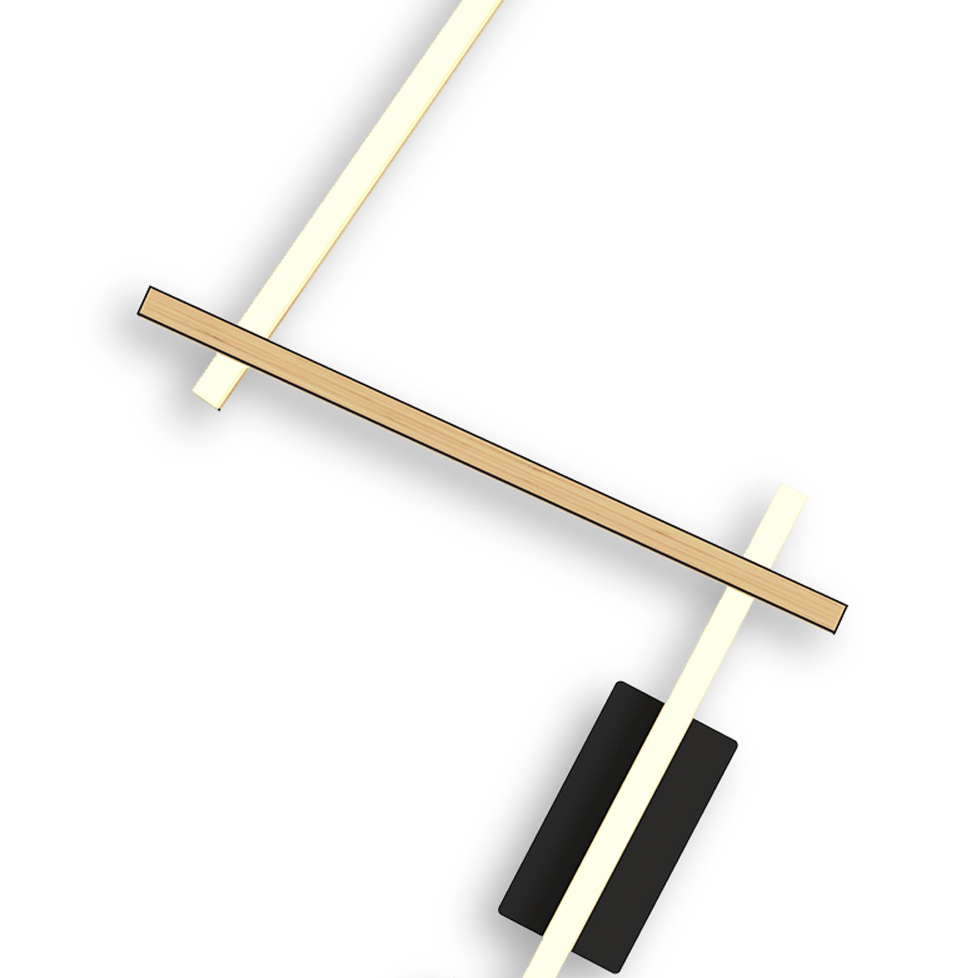 Applique LED dimmable RIMINI noir/bois L220cm