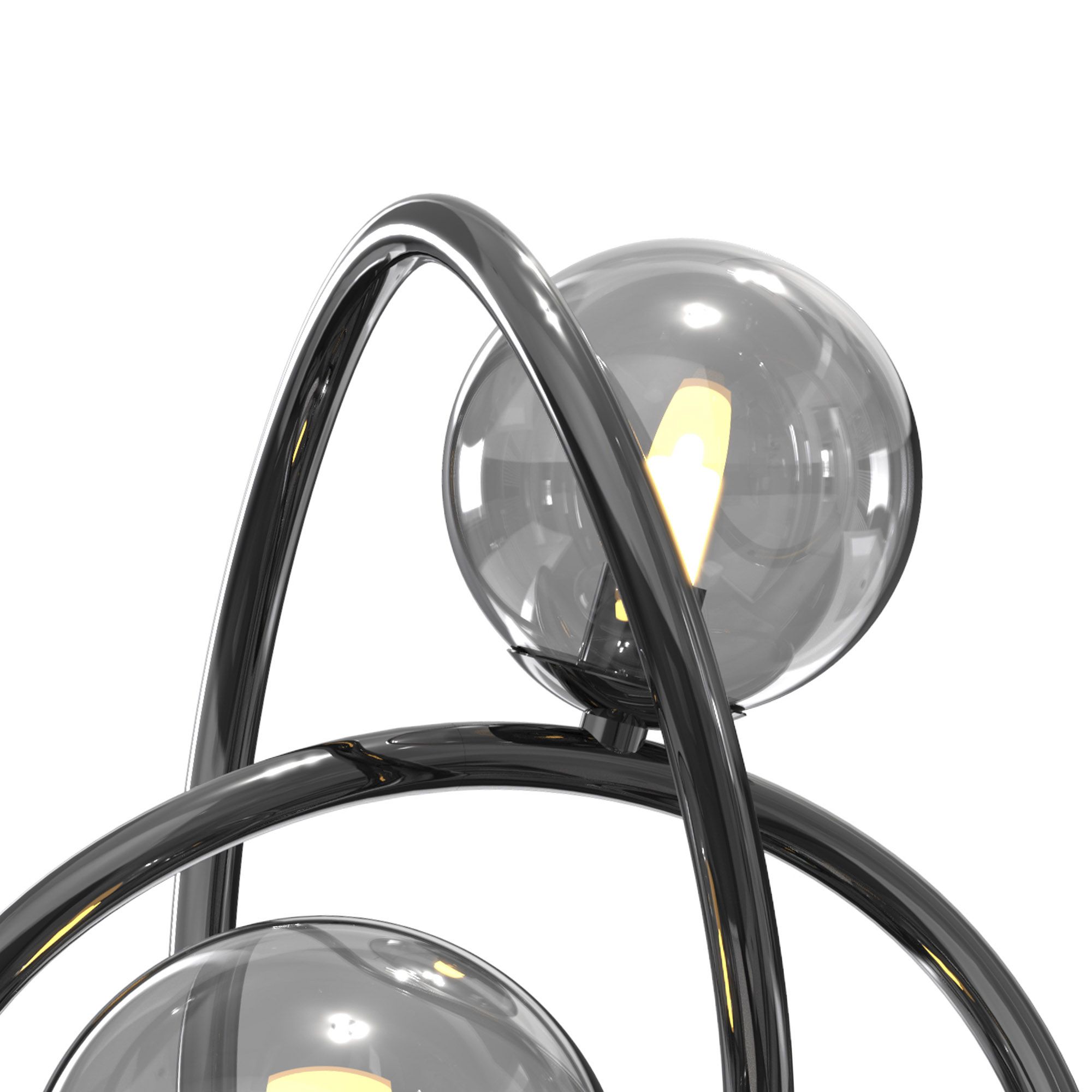 Lampe à poser NANCY noir chromé/verre fumé H32cm