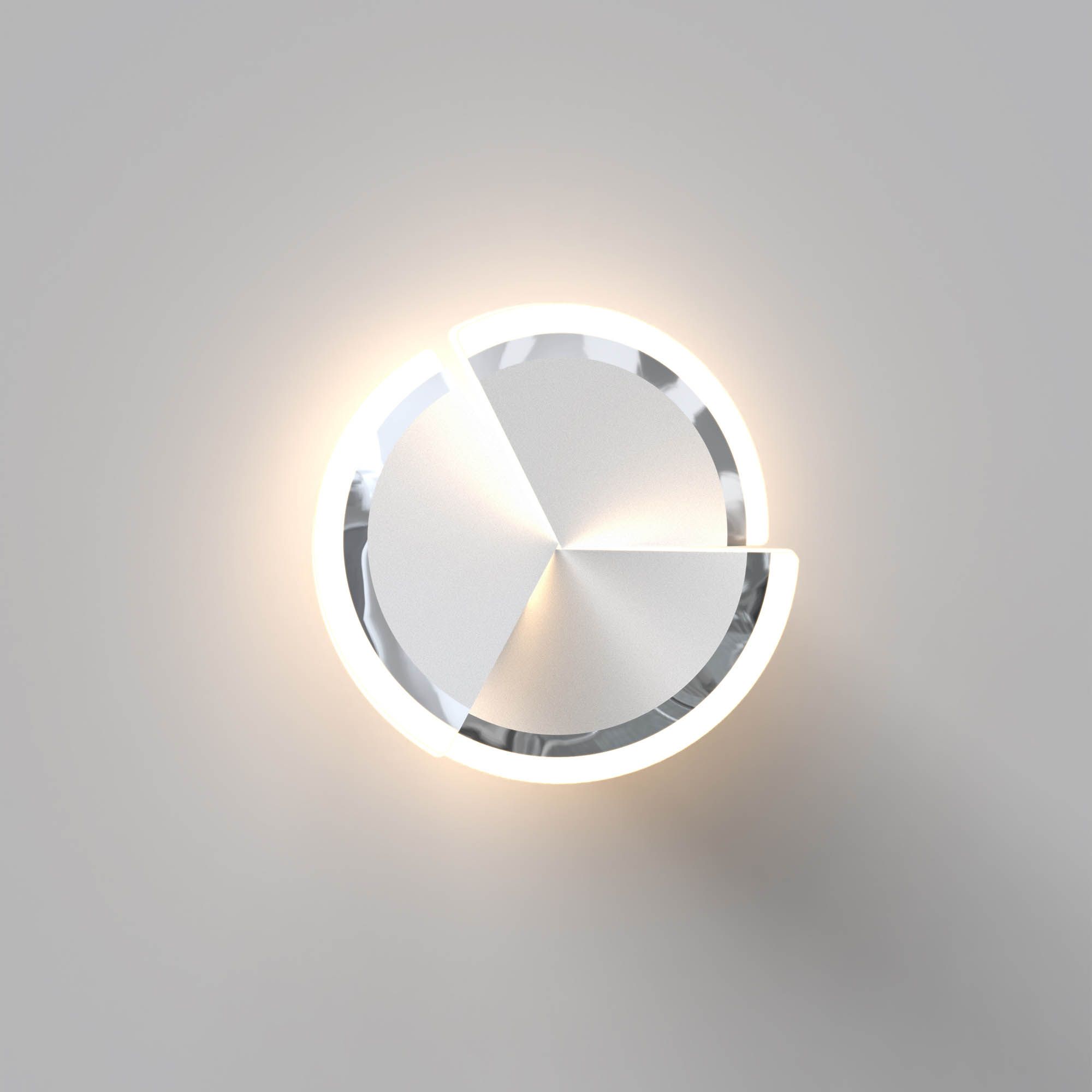 Suspension LED dimmable AMBOISE blanc/chrome Ø54cm