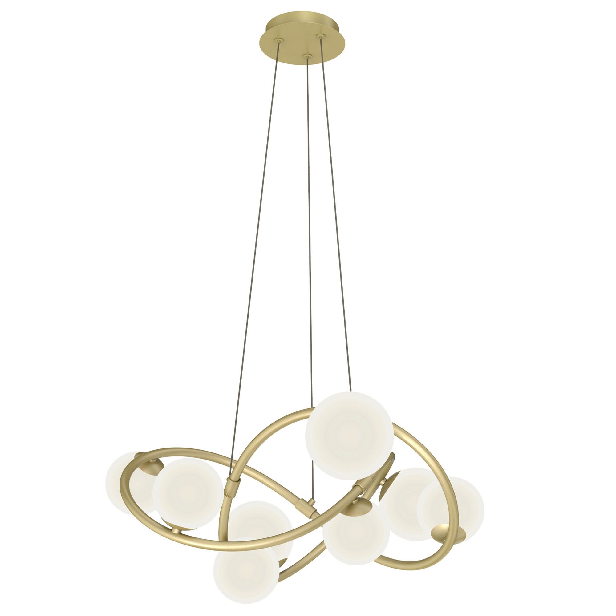 Suspension en métal doré verres opales G9  8X4W