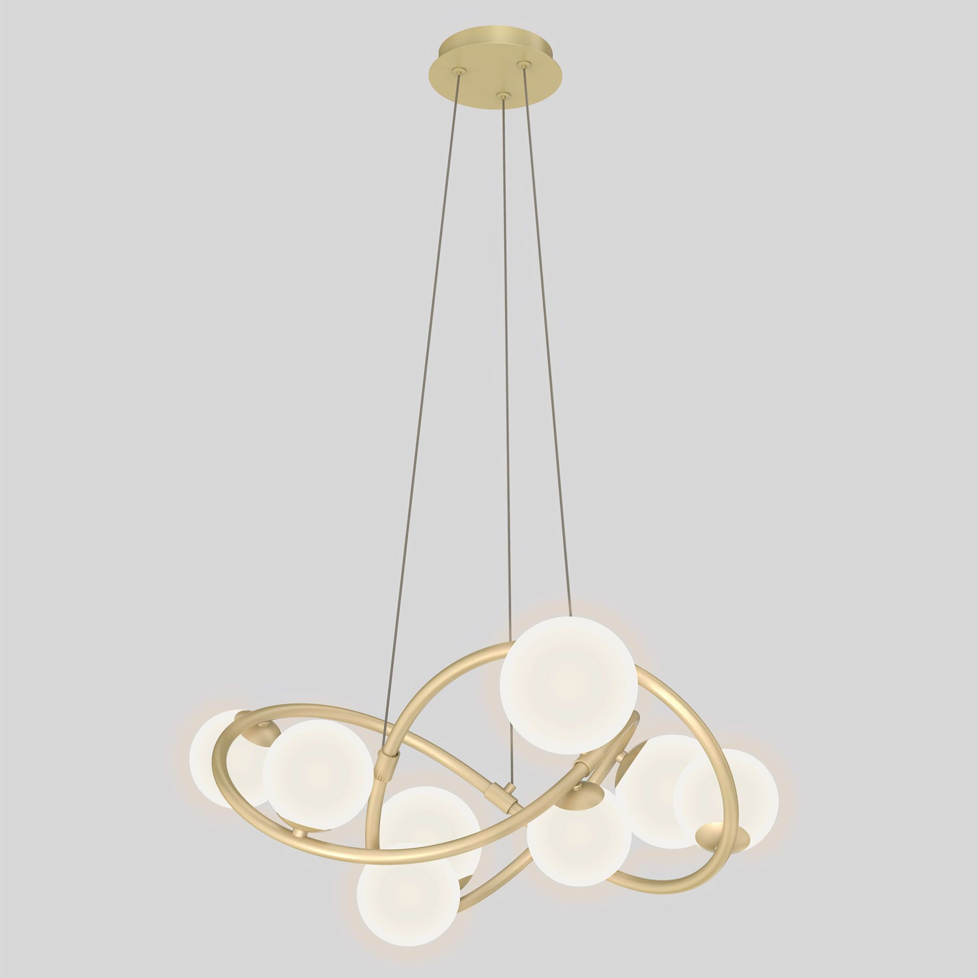 Suspension en métal doré verres opales G9  8X4W