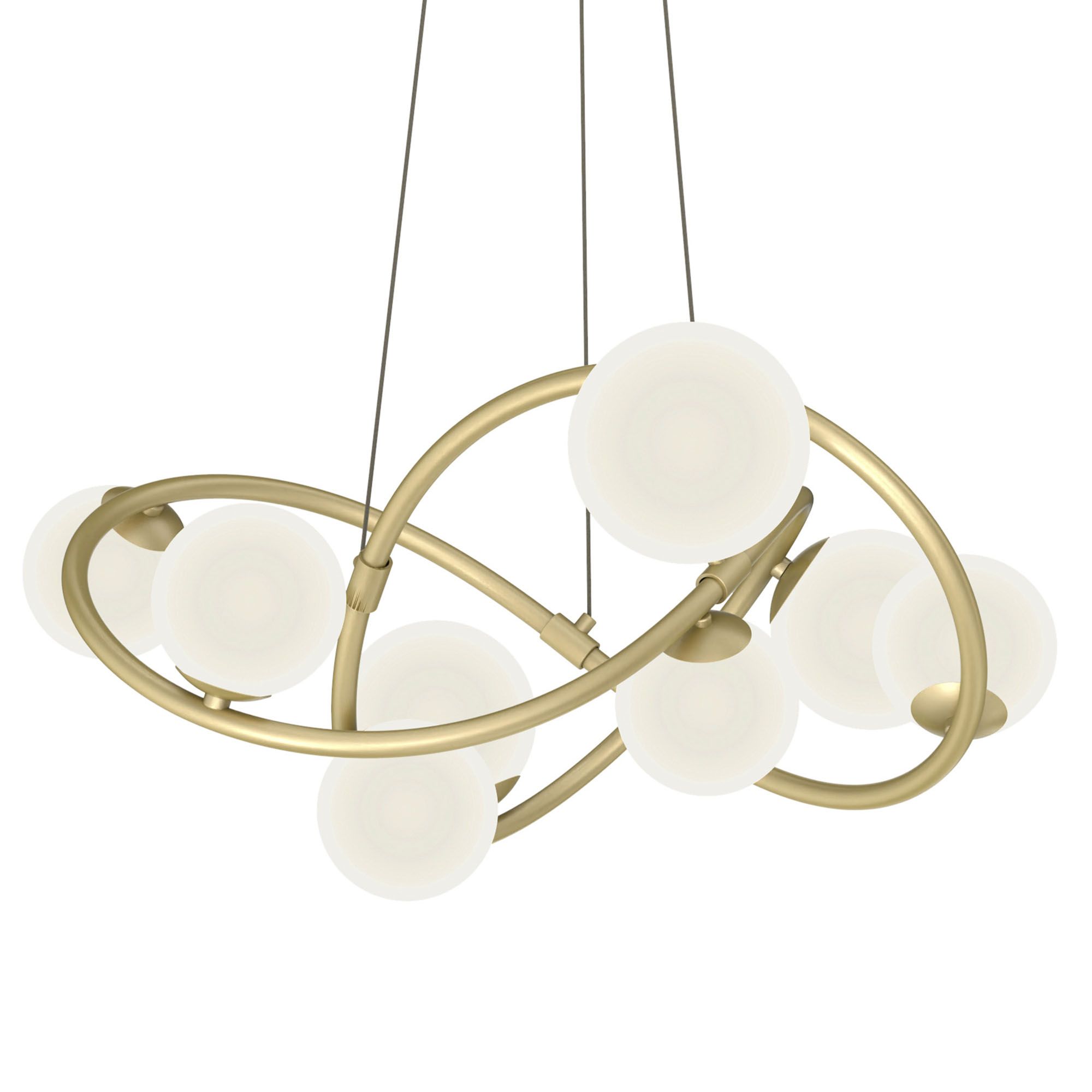 Suspension en métal doré verres opales G9  8X4W