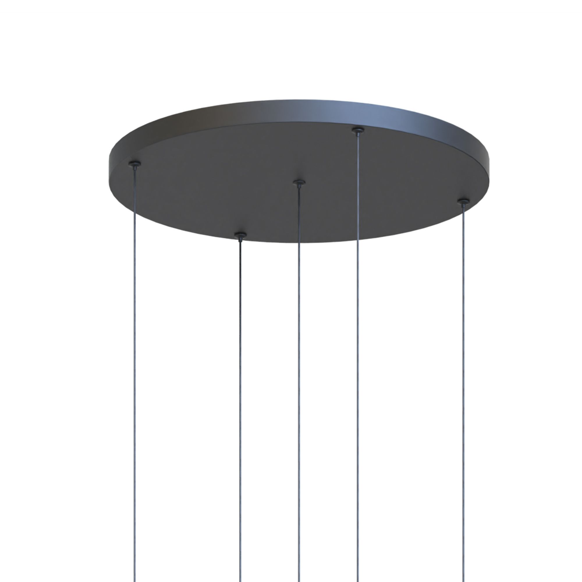 Suspension LED dimmable AMBOISE noir/verres fumés Ø54cm