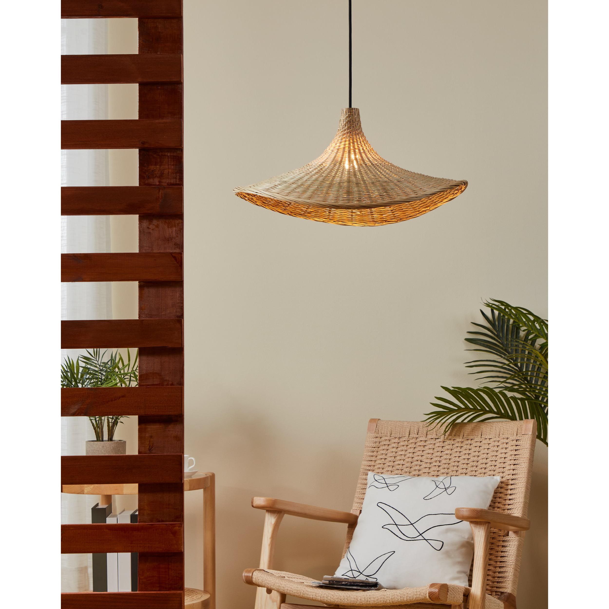 Suspension HAXEY bois Ø50cm