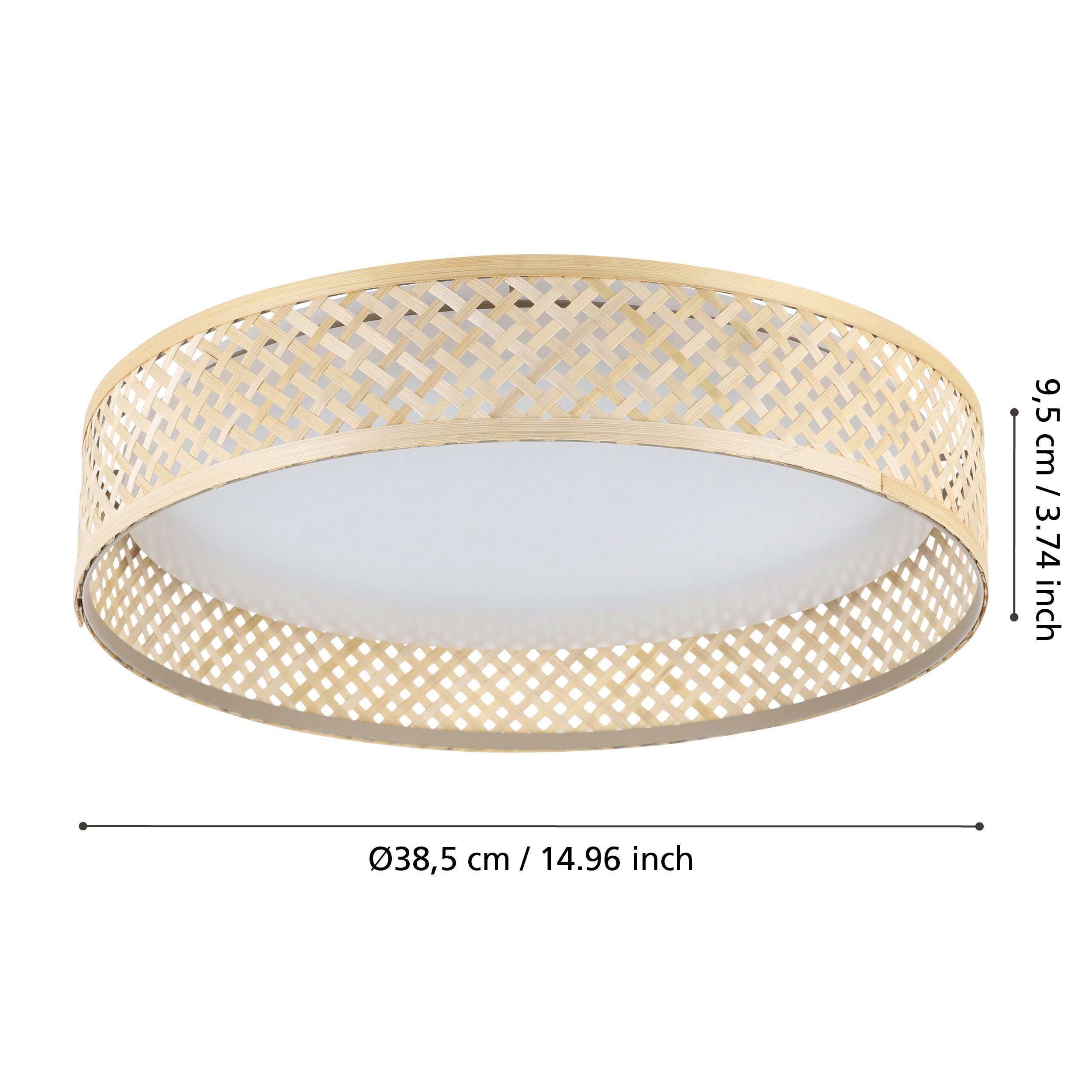 Plafonnier LED LUPPINERIA bambou naturel Ø38cm