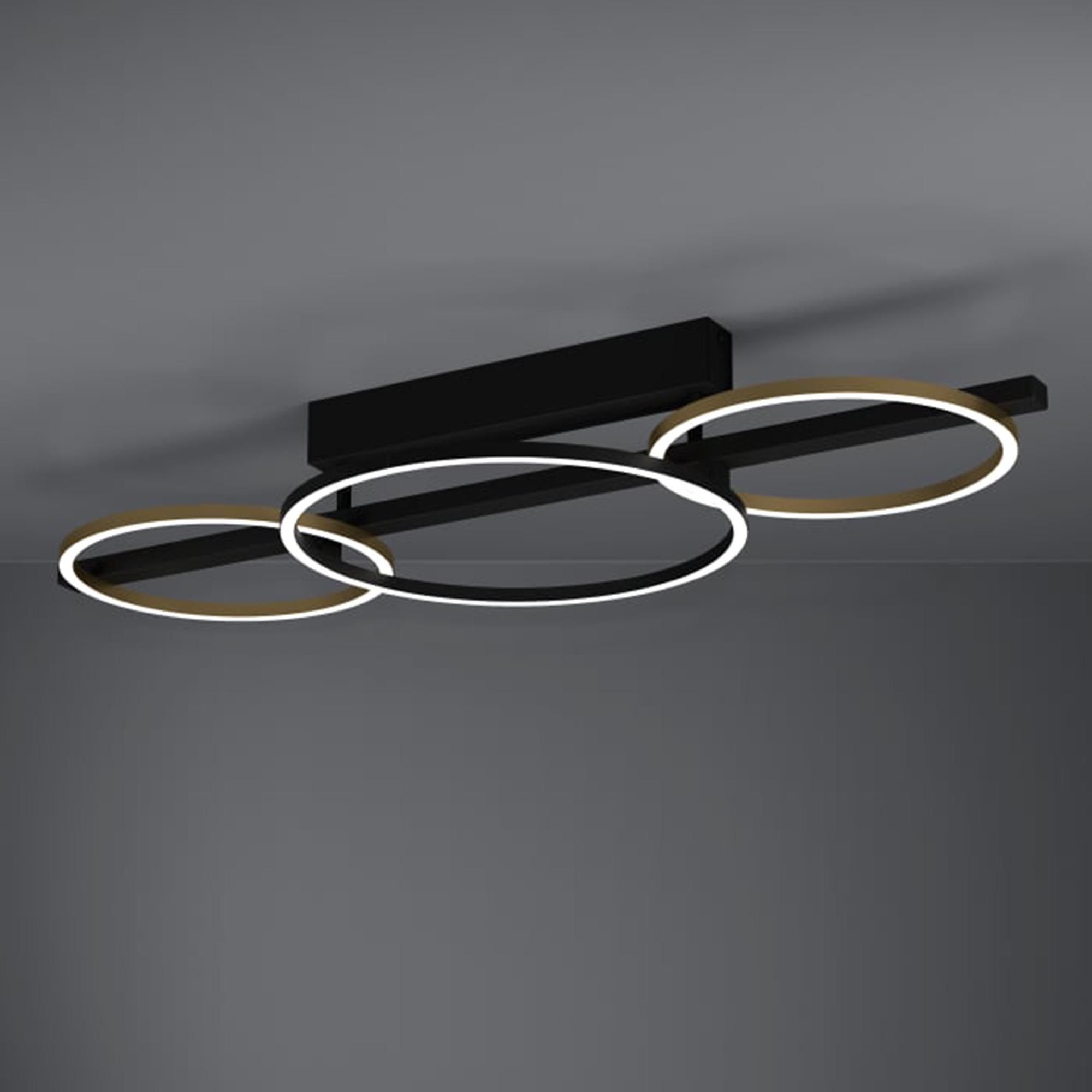 Plafonnier LED dimmable LANACERA noir/doré L96,5cm
