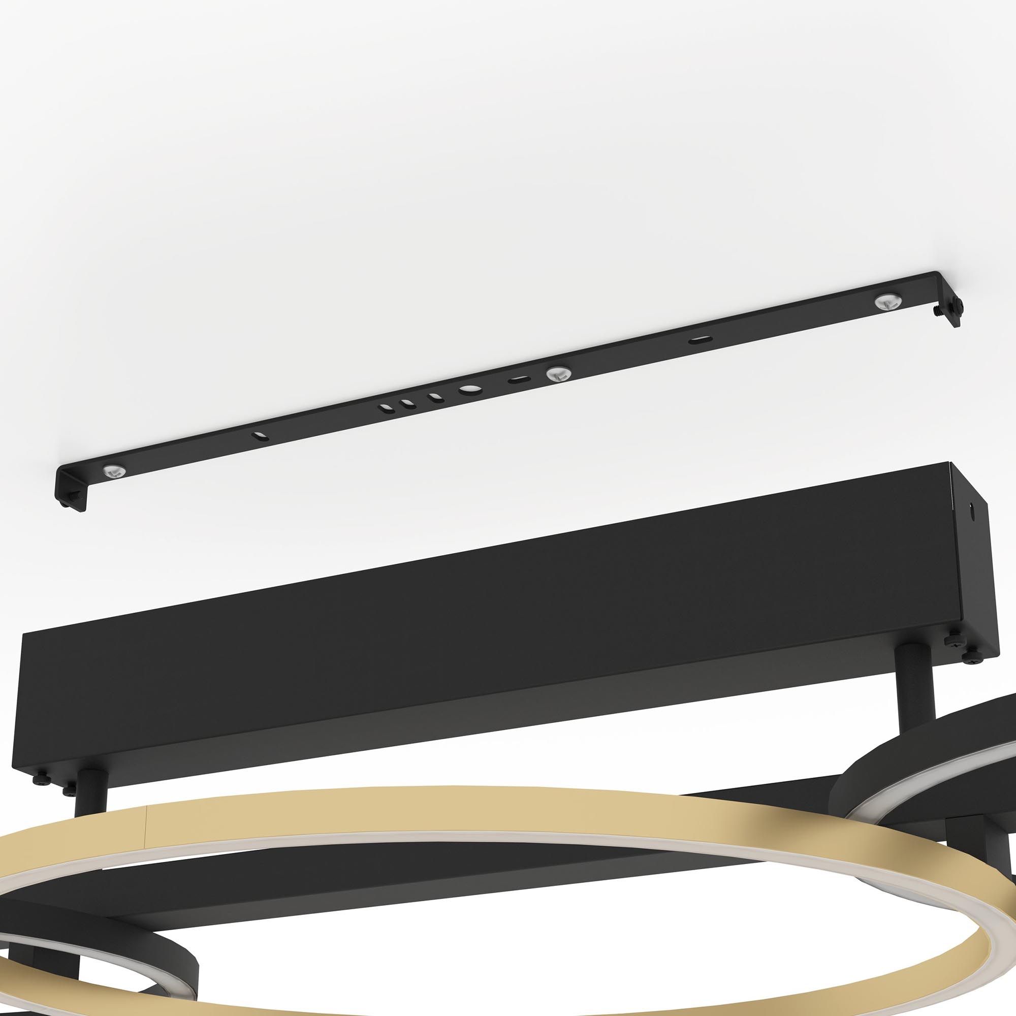 Plafonnier LED dimmable LANACERA noir/doré L96,5cm