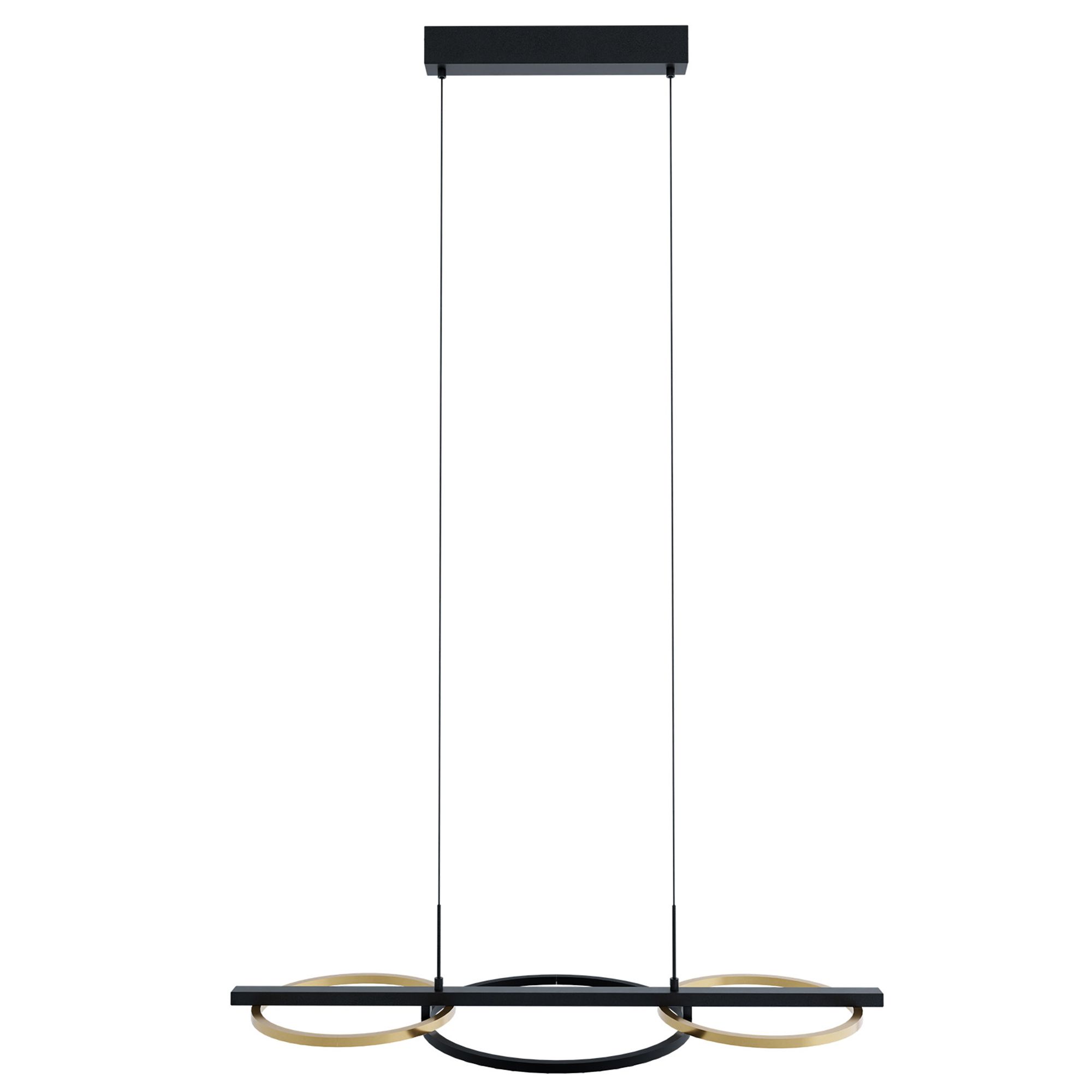 Suspension LED dimmable LANACERA noir/doré L96,5cm