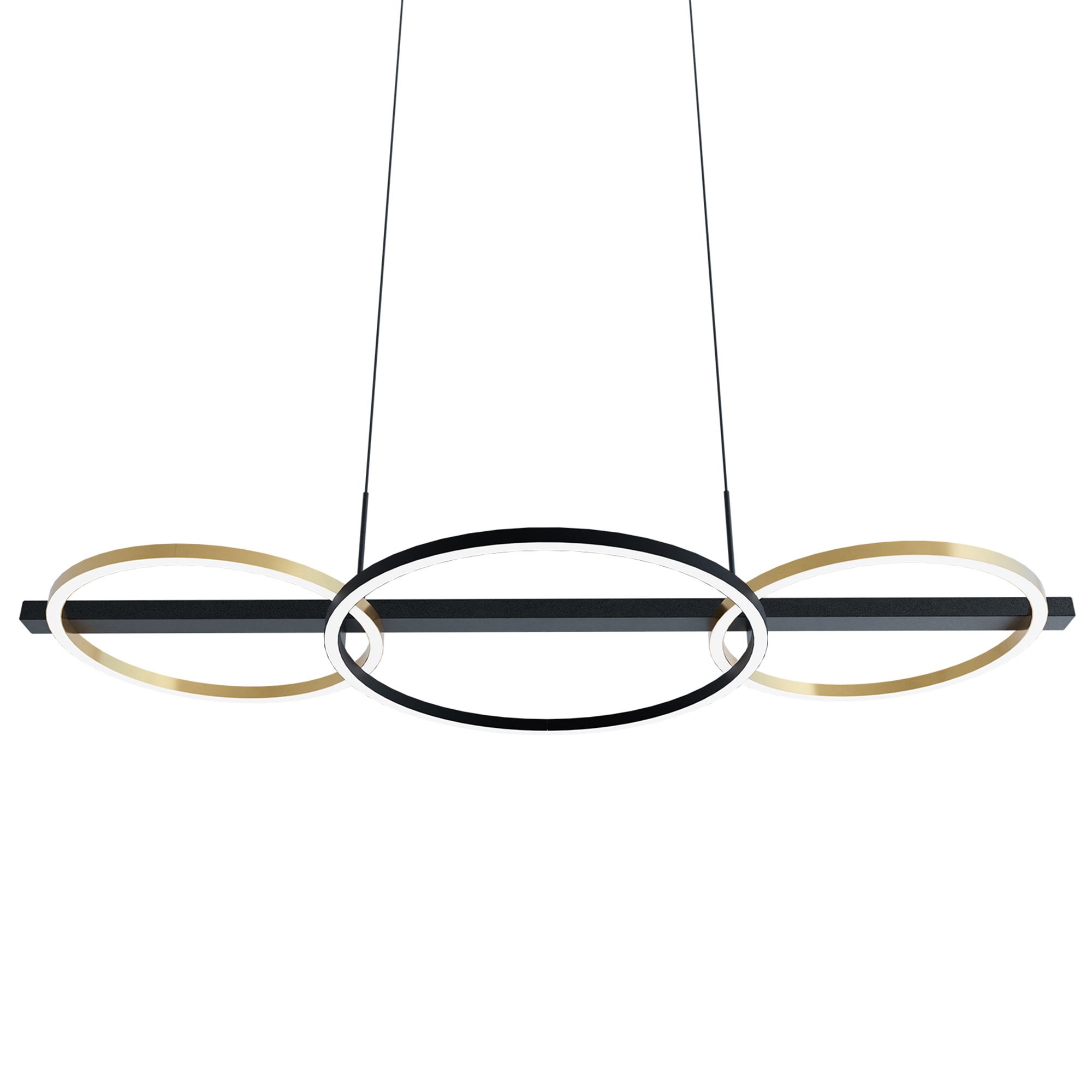Suspension LED dimmable LANACERA noir/doré L96,5cm