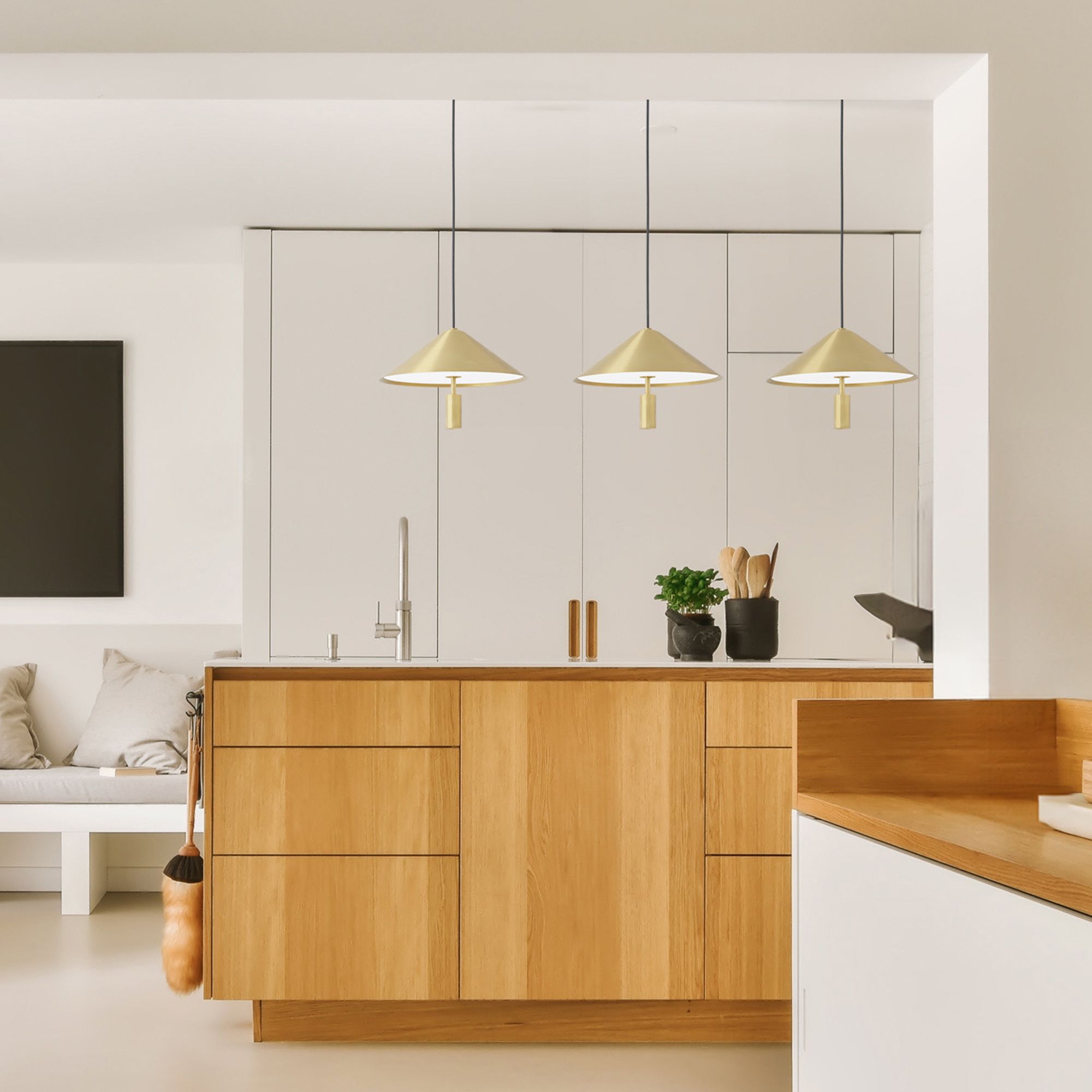 Suspension LED dimmable PARAGUAY doré L97cm