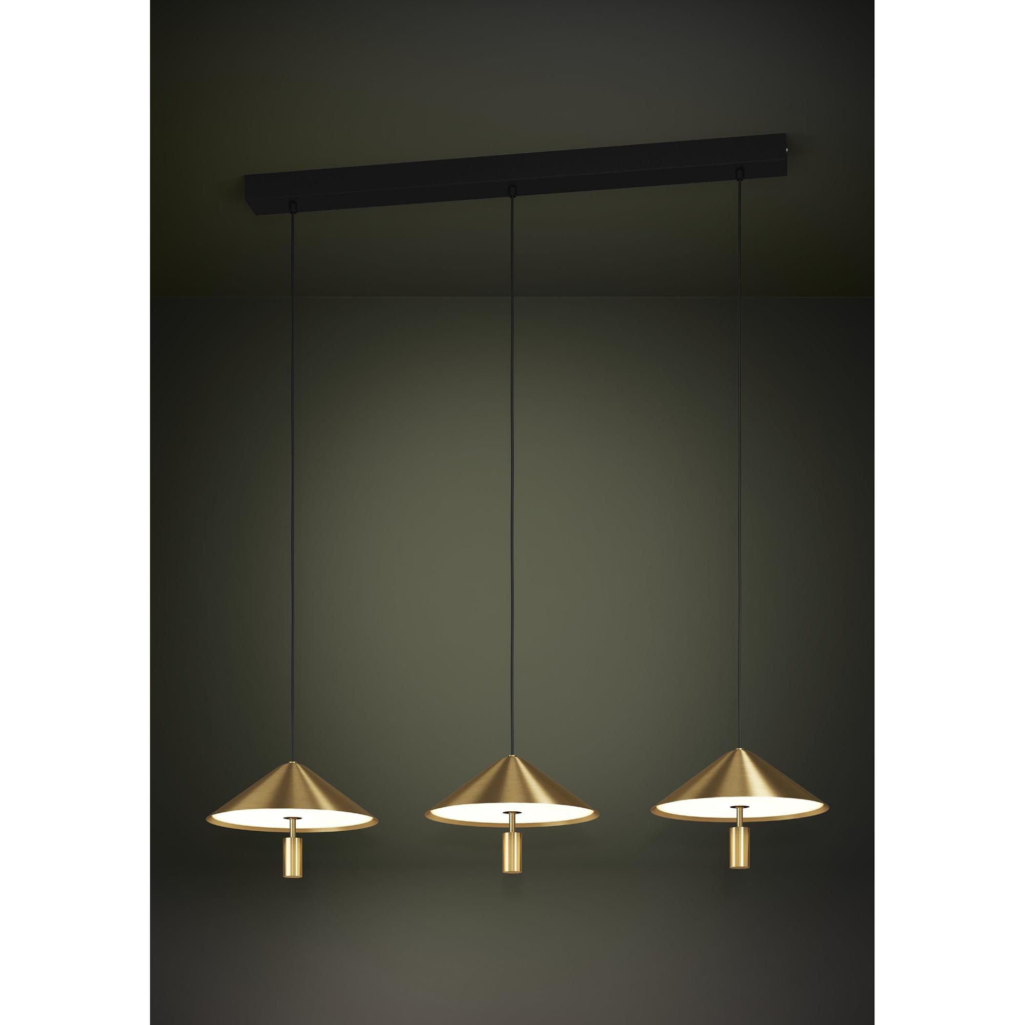 Suspension LED dimmable PARAGUAY doré L97cm