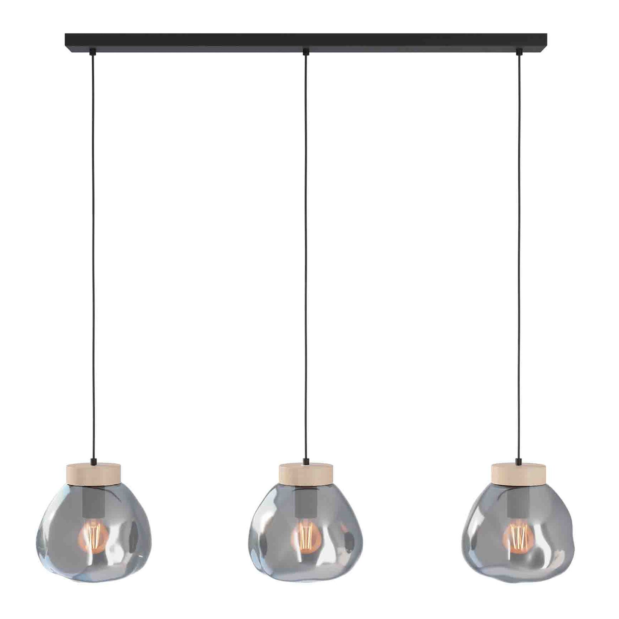 Plafonnier LED PUEBLA verre fumé L110cm