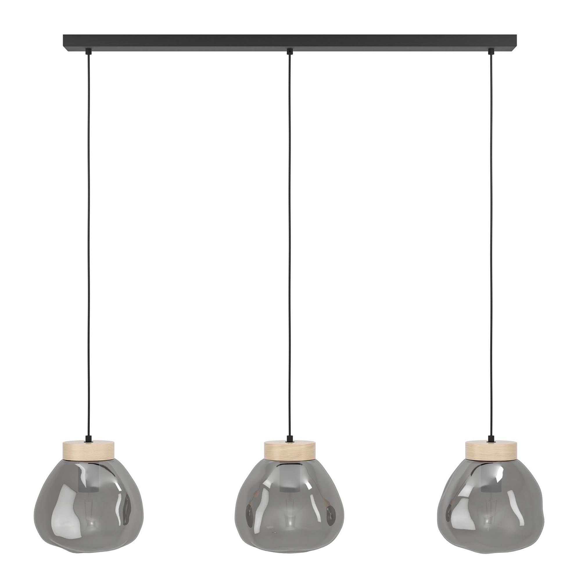 Plafonnier LED PUEBLA verre fumé L110cm