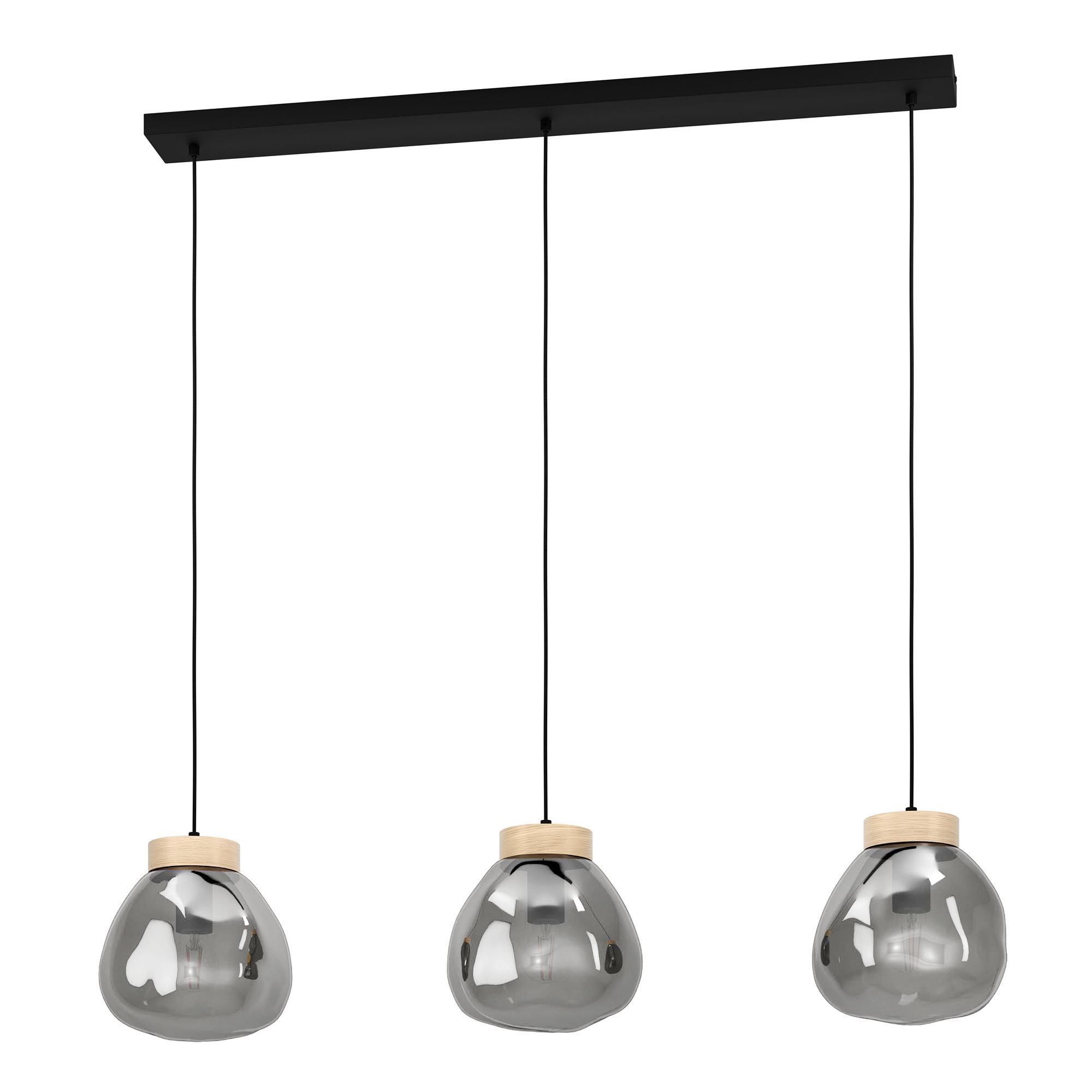 Plafonnier LED PUEBLA verre fumé L110cm