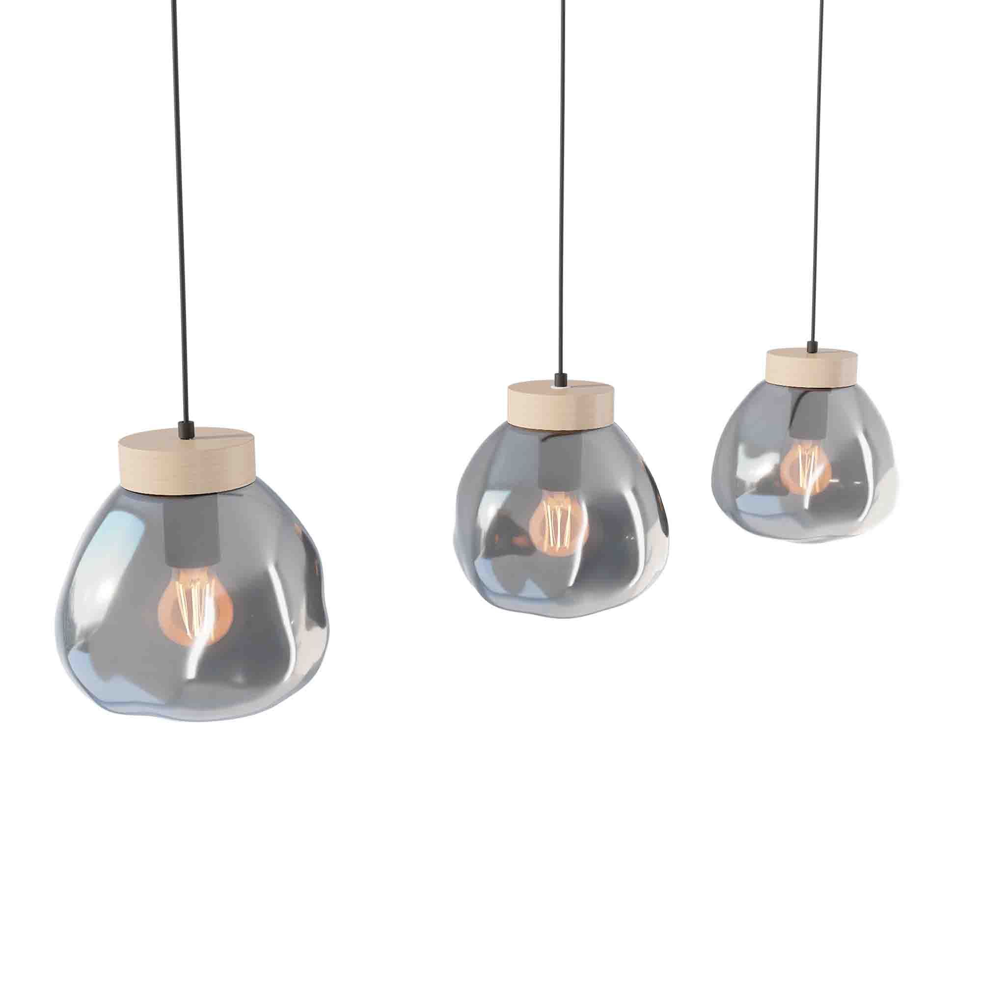 Plafonnier LED PUEBLA verre fumé L110cm