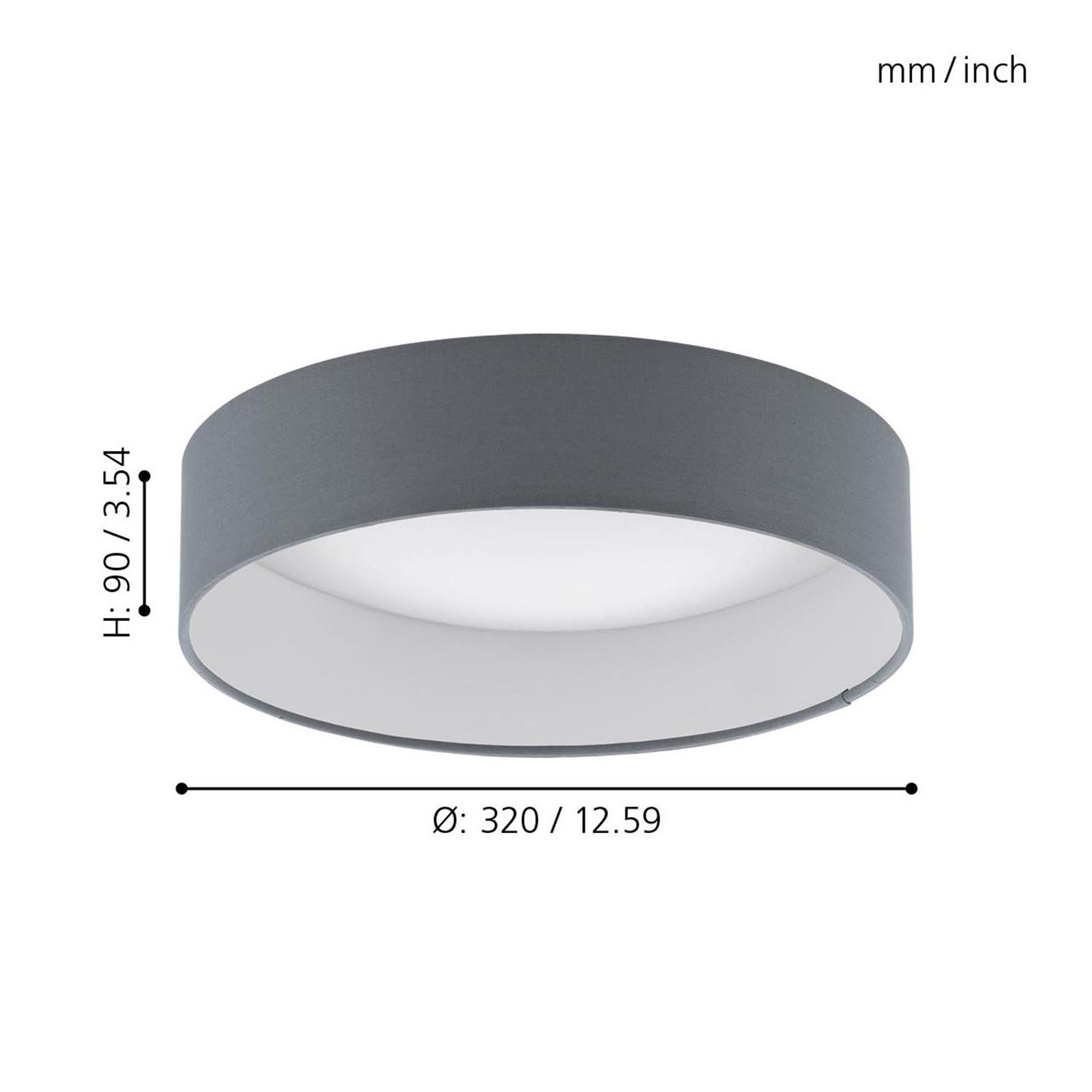 Plafonnier tissu anthracite PALOMARO LED INT 1X10,8W