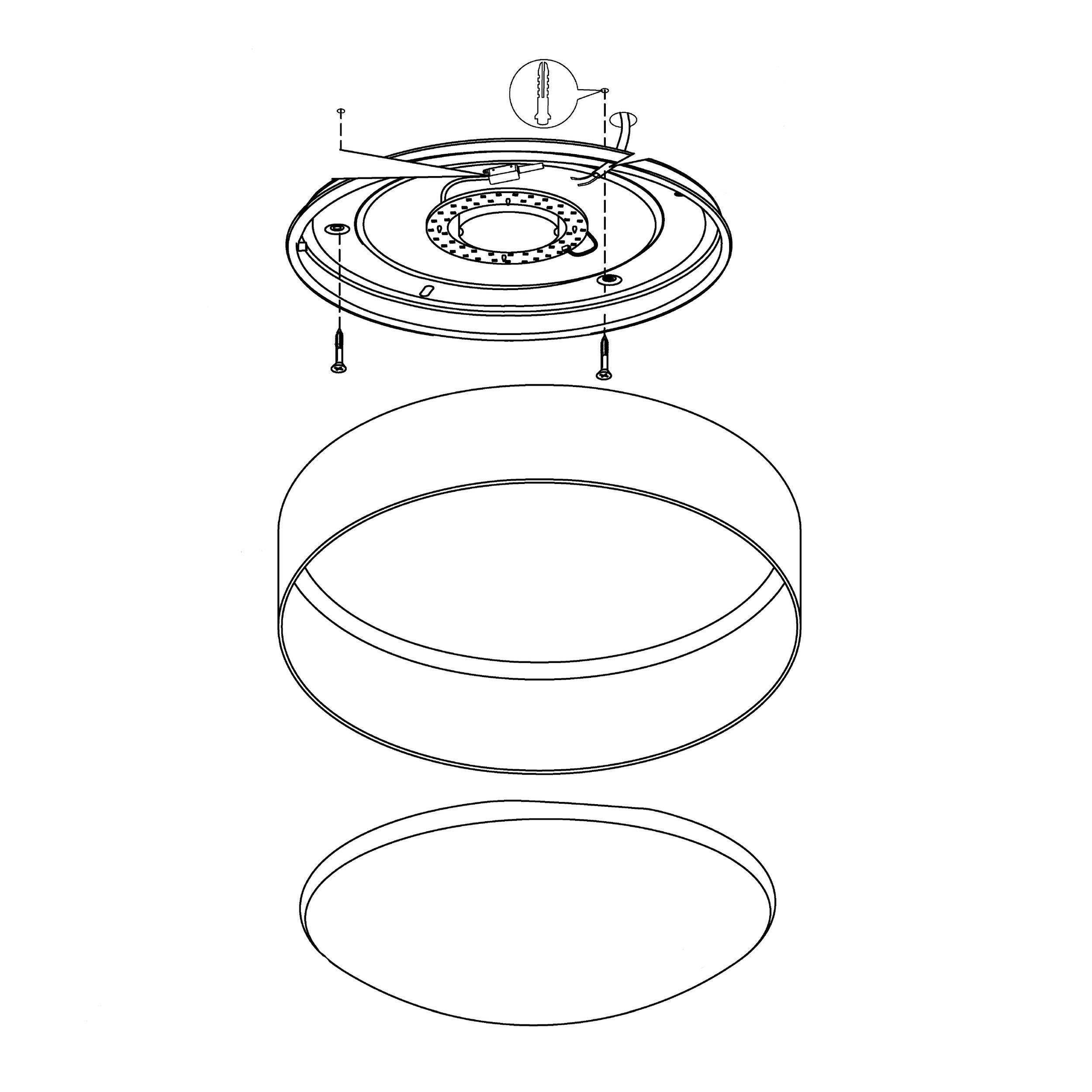 Plafonnier tissu anthracite PALOMARO LED INT 1X10,8W