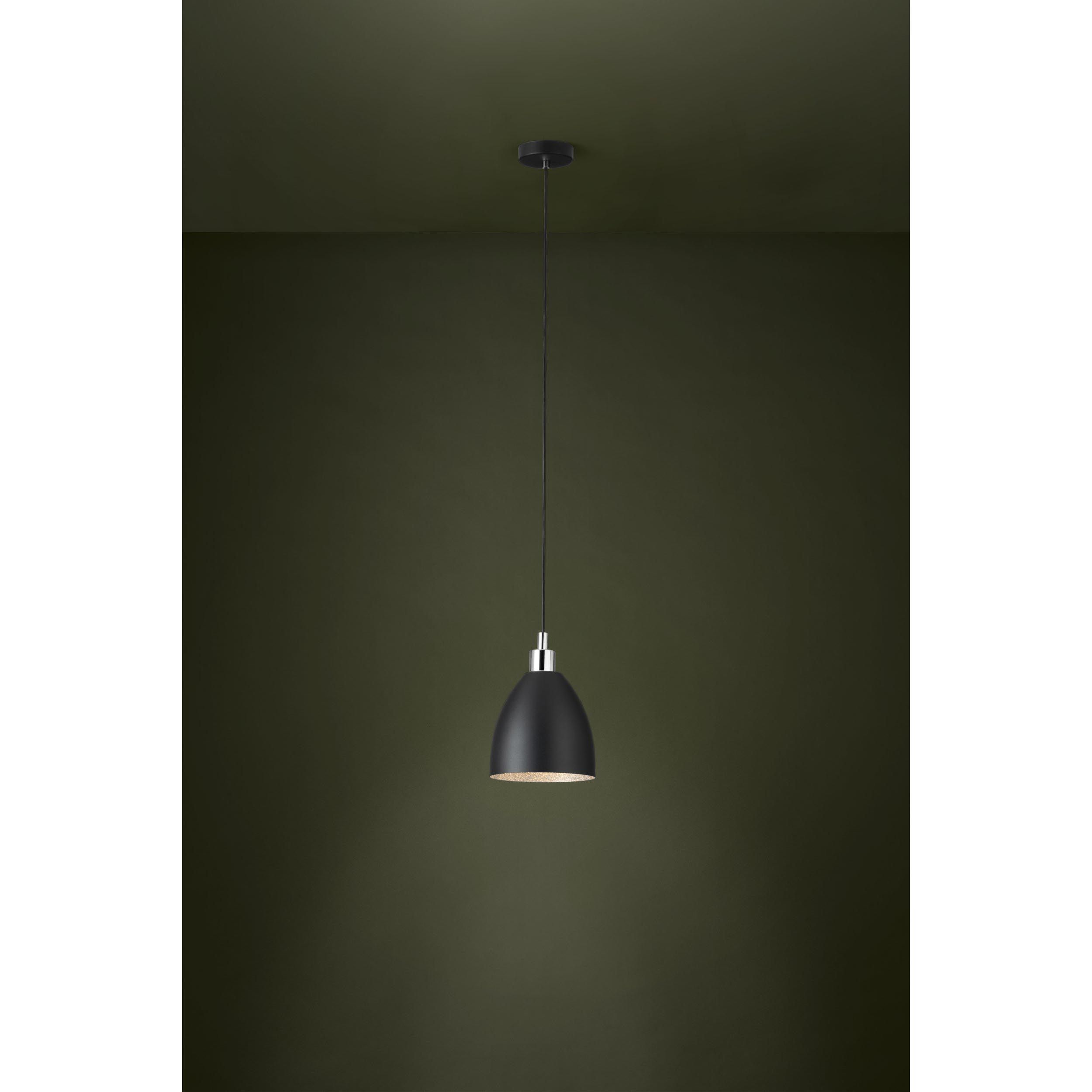 Suspension métal noir MAREPERLA d18 cm E27 1X60W