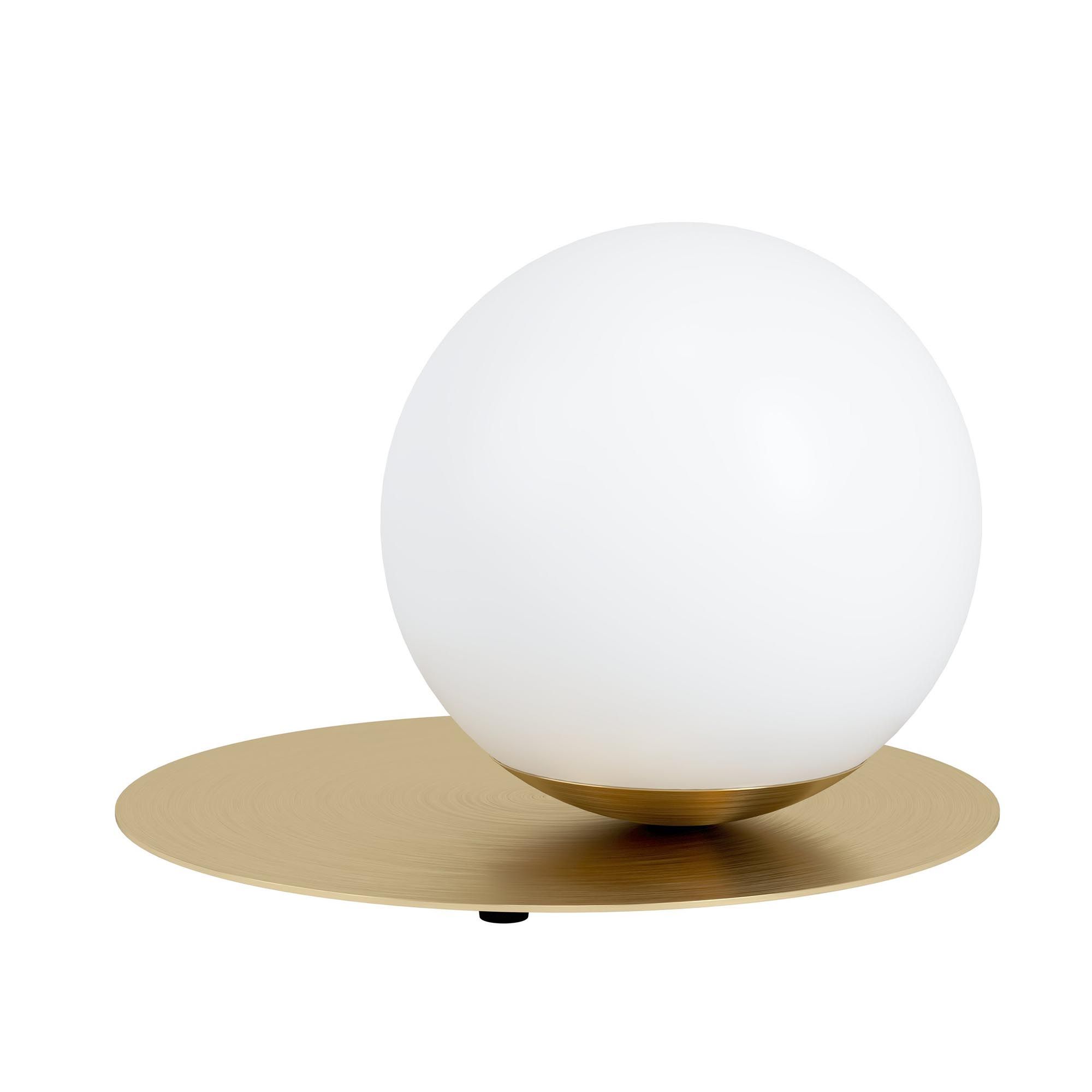 Lampe ARENALES laiton brossé/ verre opalin H19,5cm