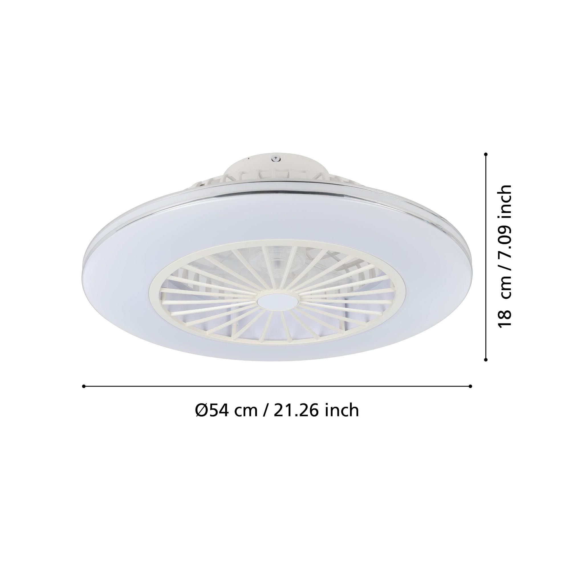 Ventilateur LED dimmable LOVISKA blanc Ø55cm